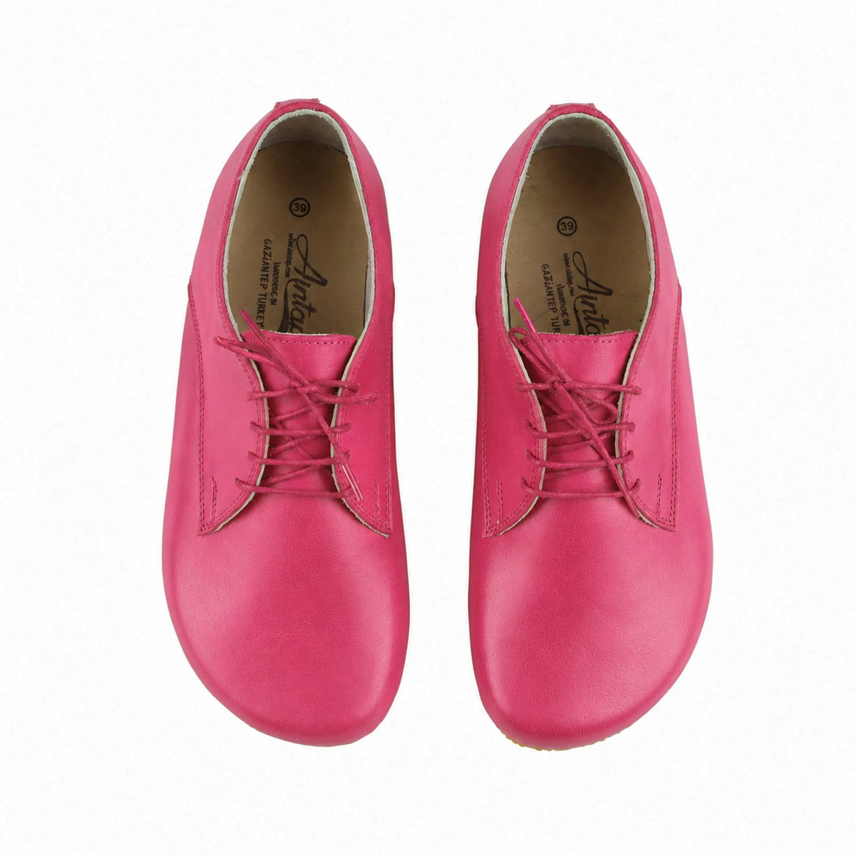 Smooth Barefoot Oxford Shoes – Rubber Sole – Fuscia