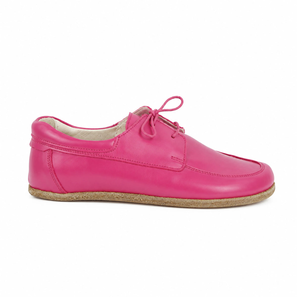 Smooth Barefoot Laces Penny Loafer Shoes – Classic Sole — Leather Sole – Fuscia
