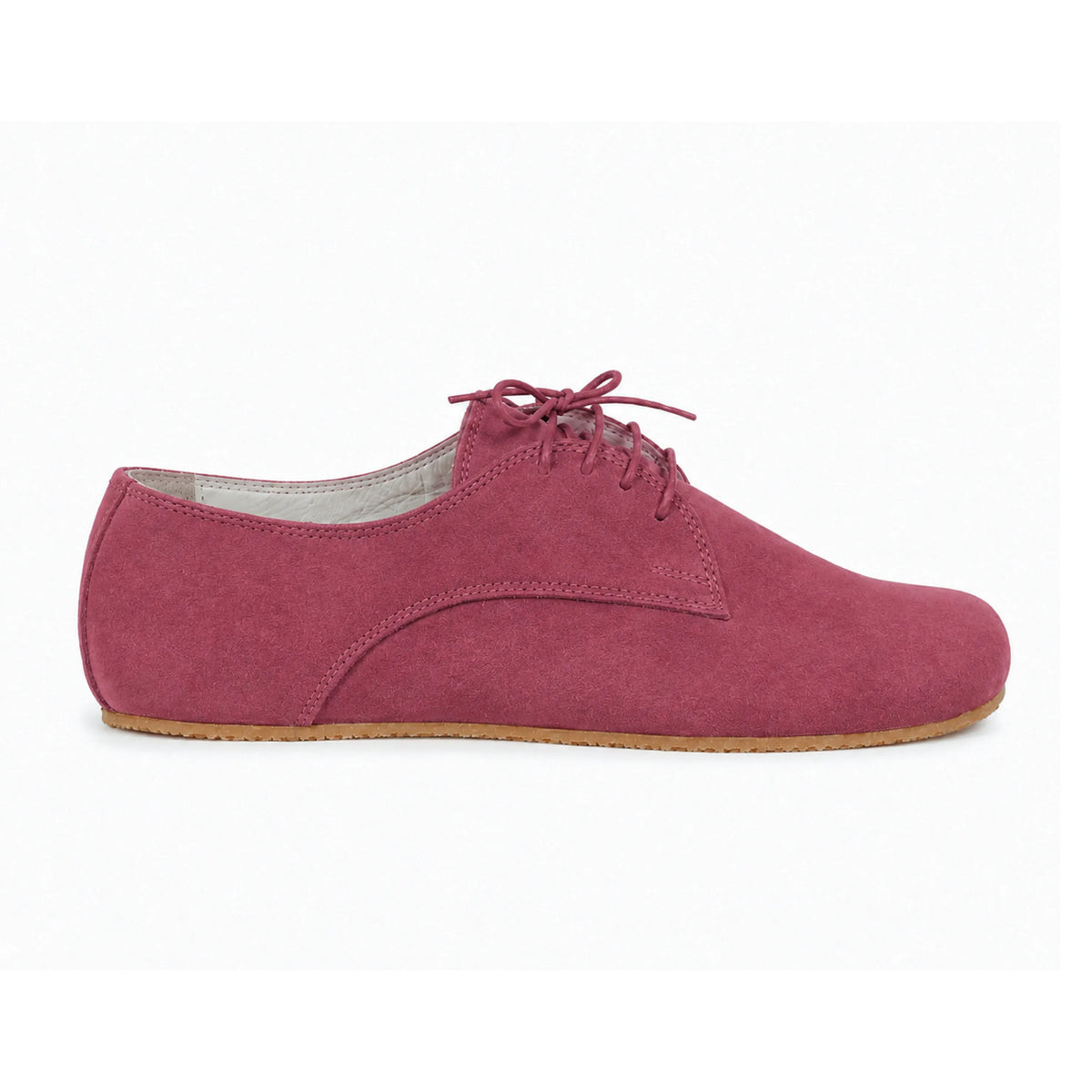 Suede Barefoot Oxford Shoes – Rubber Sole – Candy Pink