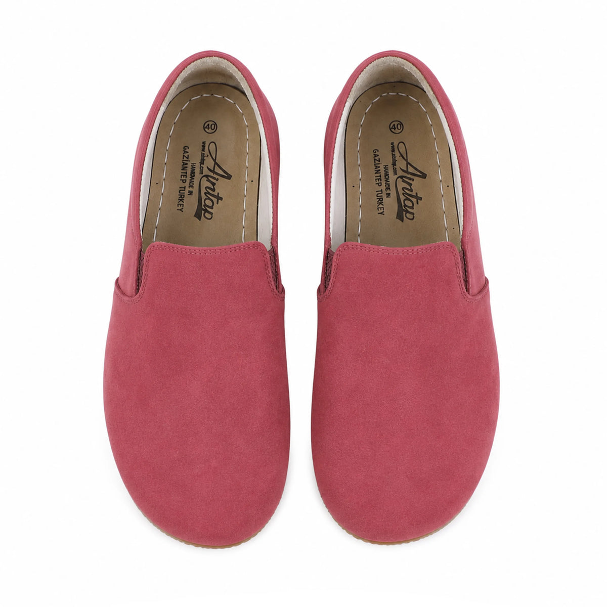 Suede Barefoot Slip-On Shoes – Rubber Sole – Candy Pink
