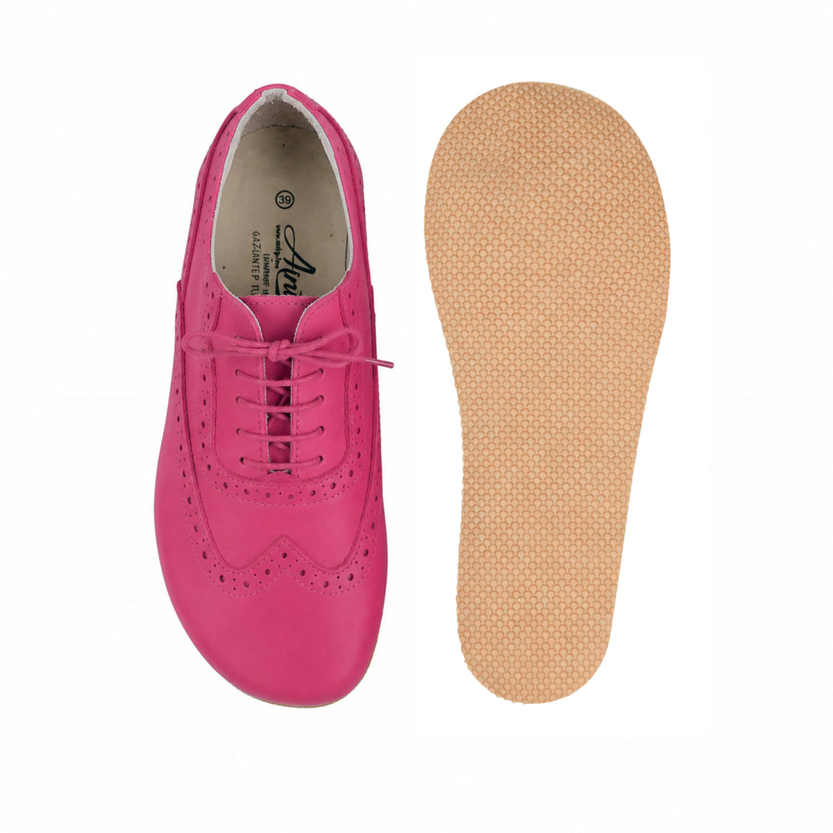 Smooth Barefoot Moccasin Shoes – Rubber Sole – Fuscia
