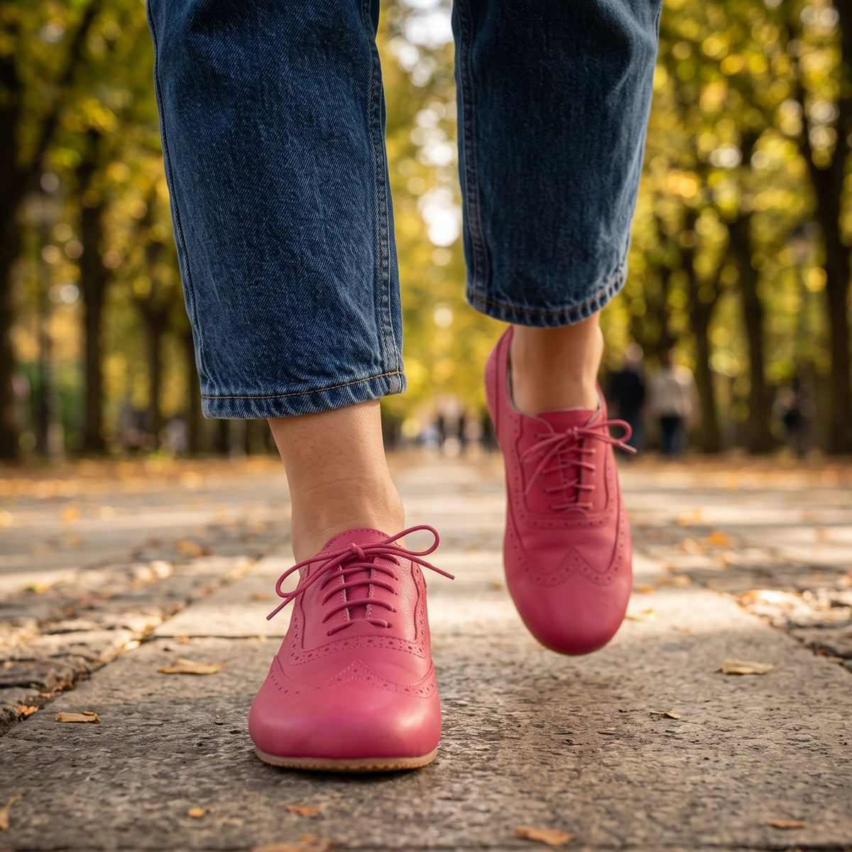 Smooth Barefoot Moccasin Shoes – Rubber Sole – Fuscia