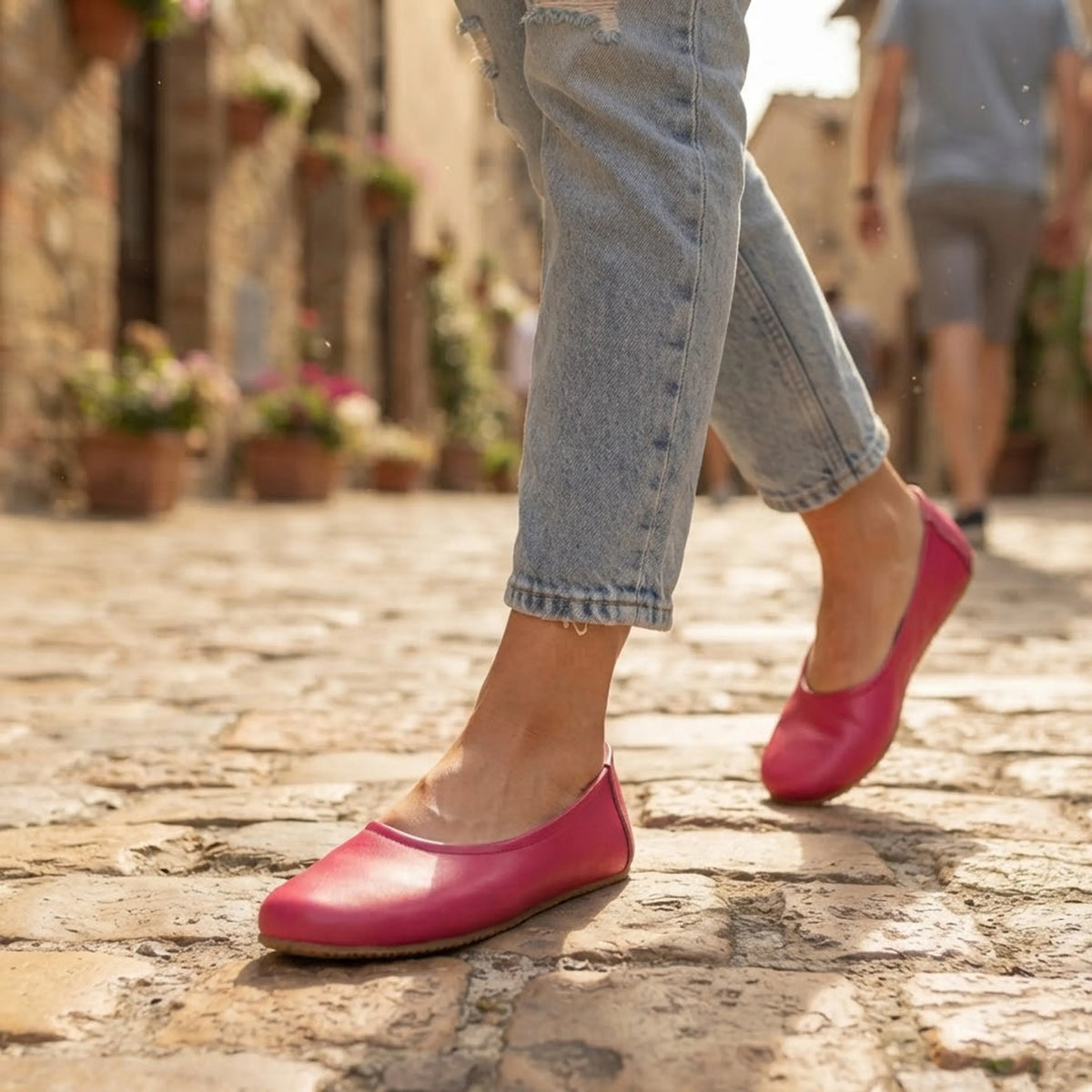 Smooth Barefoot Ballet Shoes – Rubber Sole – Fuscia