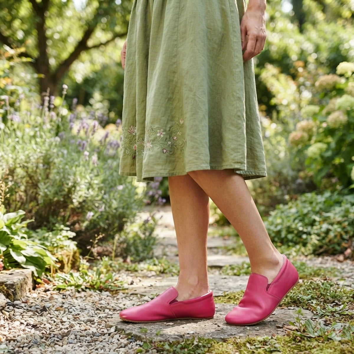 Smooth Barefoot Slip-On Shoes – Rubber Sole – Fuscia