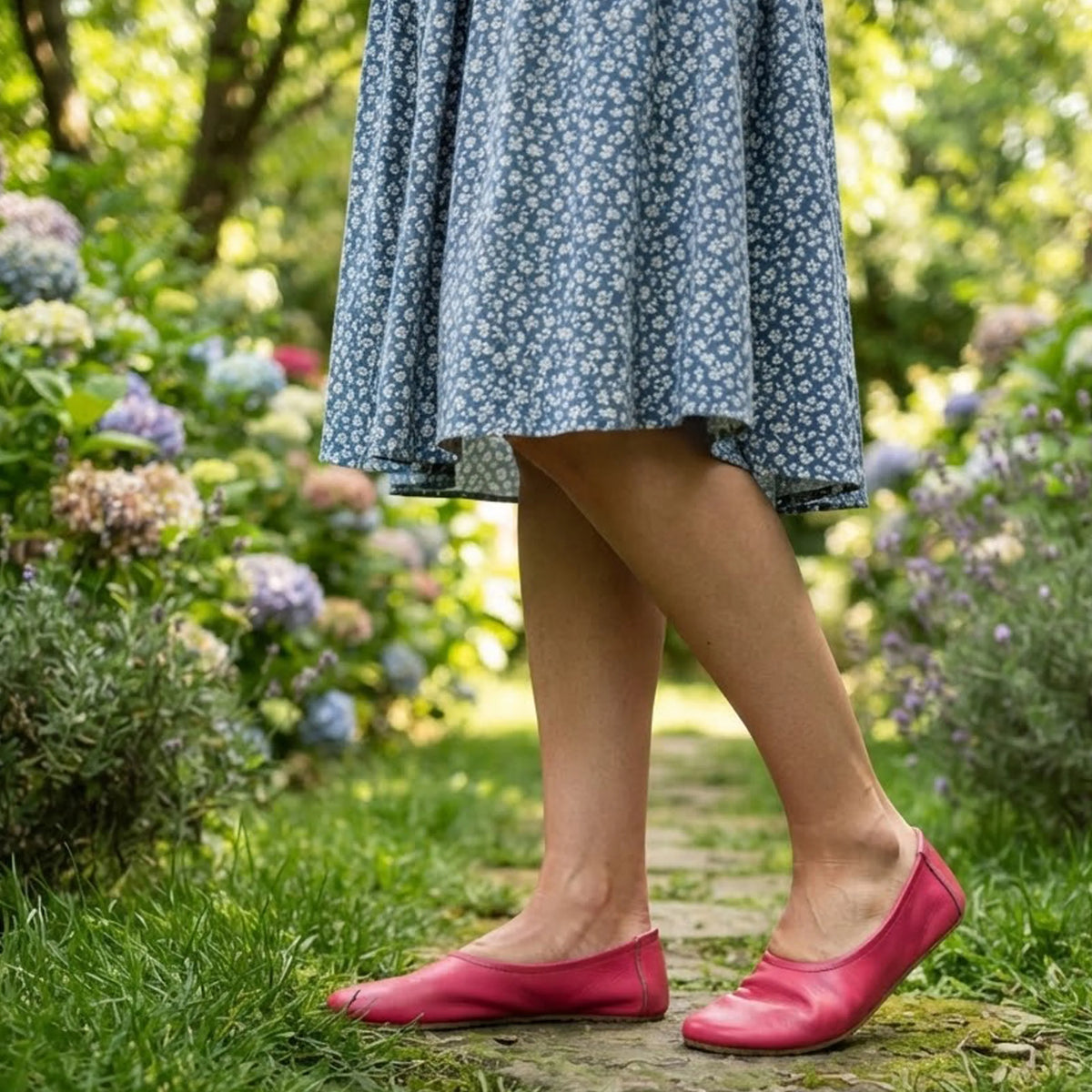 Smooth Barefoot Ballet Shoes – Rubber Sole – Fuscia
