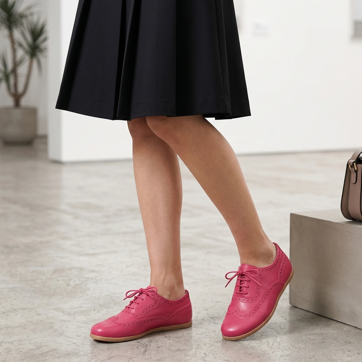 Smooth Barefoot Moccasin Shoes – Classic Sole — Leather Sole – Fuscia