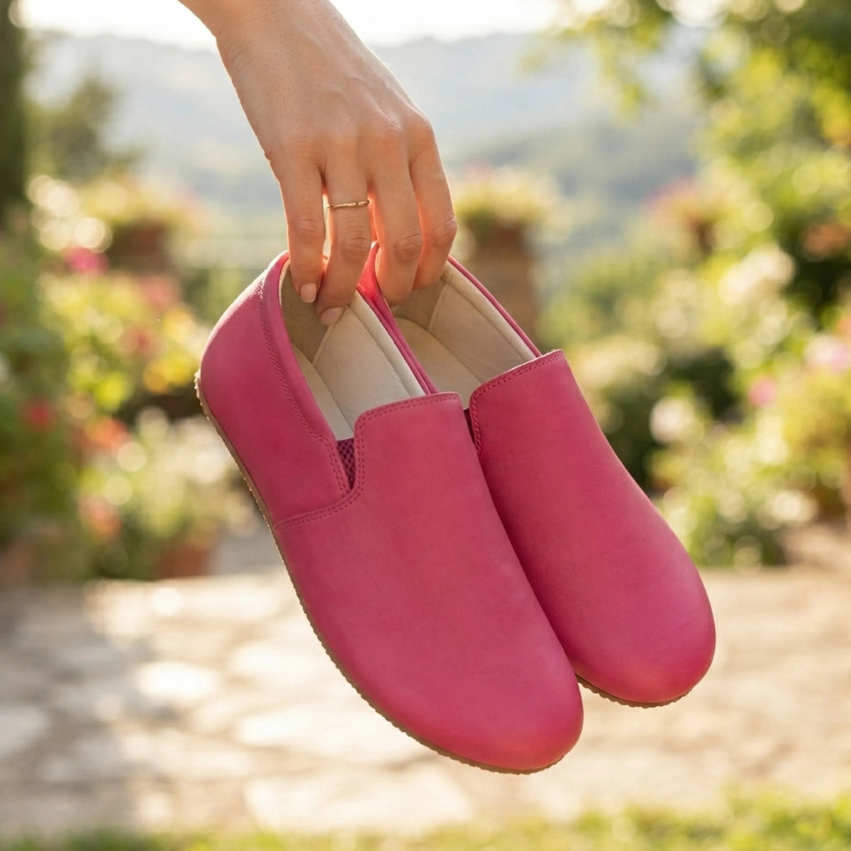 Smooth Barefoot Slip-On Shoes – Rubber Sole – Fuscia