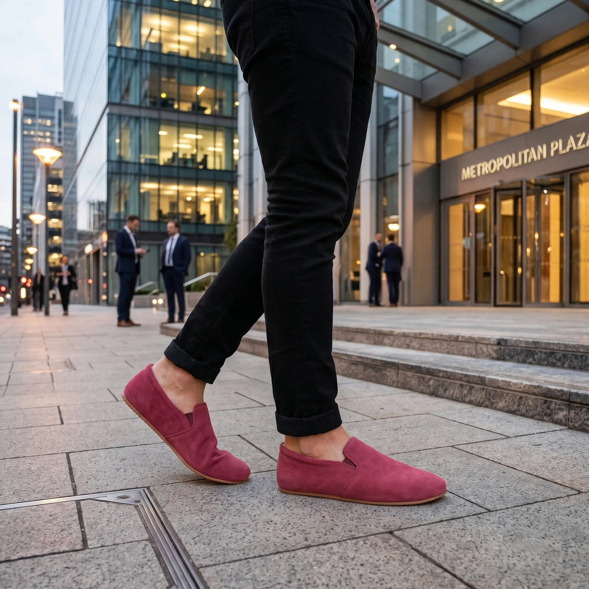 Suede Barefoot Slip-On Shoes – Rubber Sole – Candy Pink