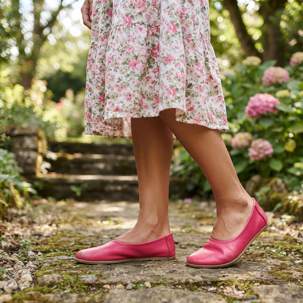 Smooth Barefoot Ballet Shoes – Classic Sole — Leather Sole – Fuscia