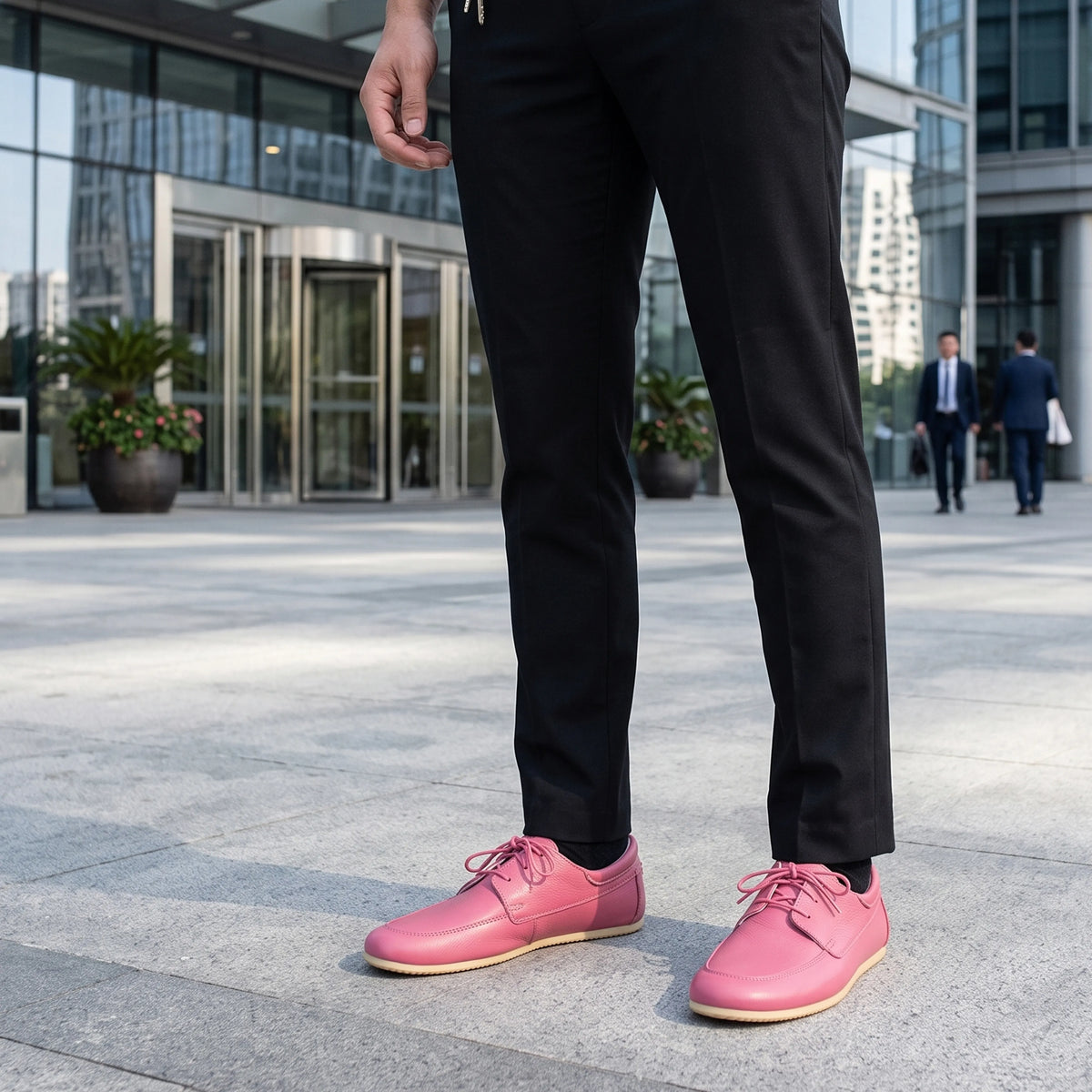Smooth Barefoot Laces Penny Loafer Shoes – Rubber Sole – Fuscia