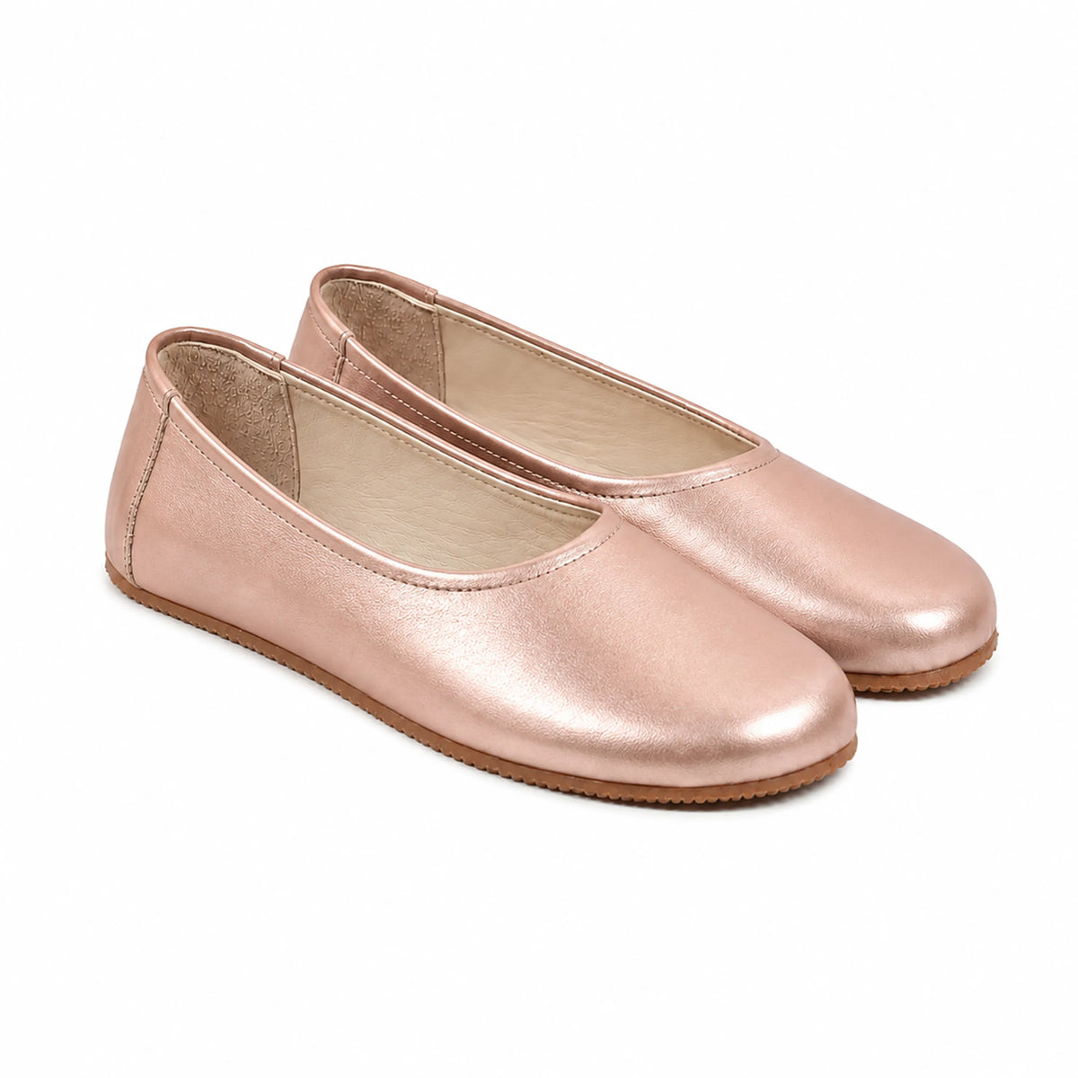 Bright Barefoot Ballet Shoes – Rubber Sole - Rose Gold