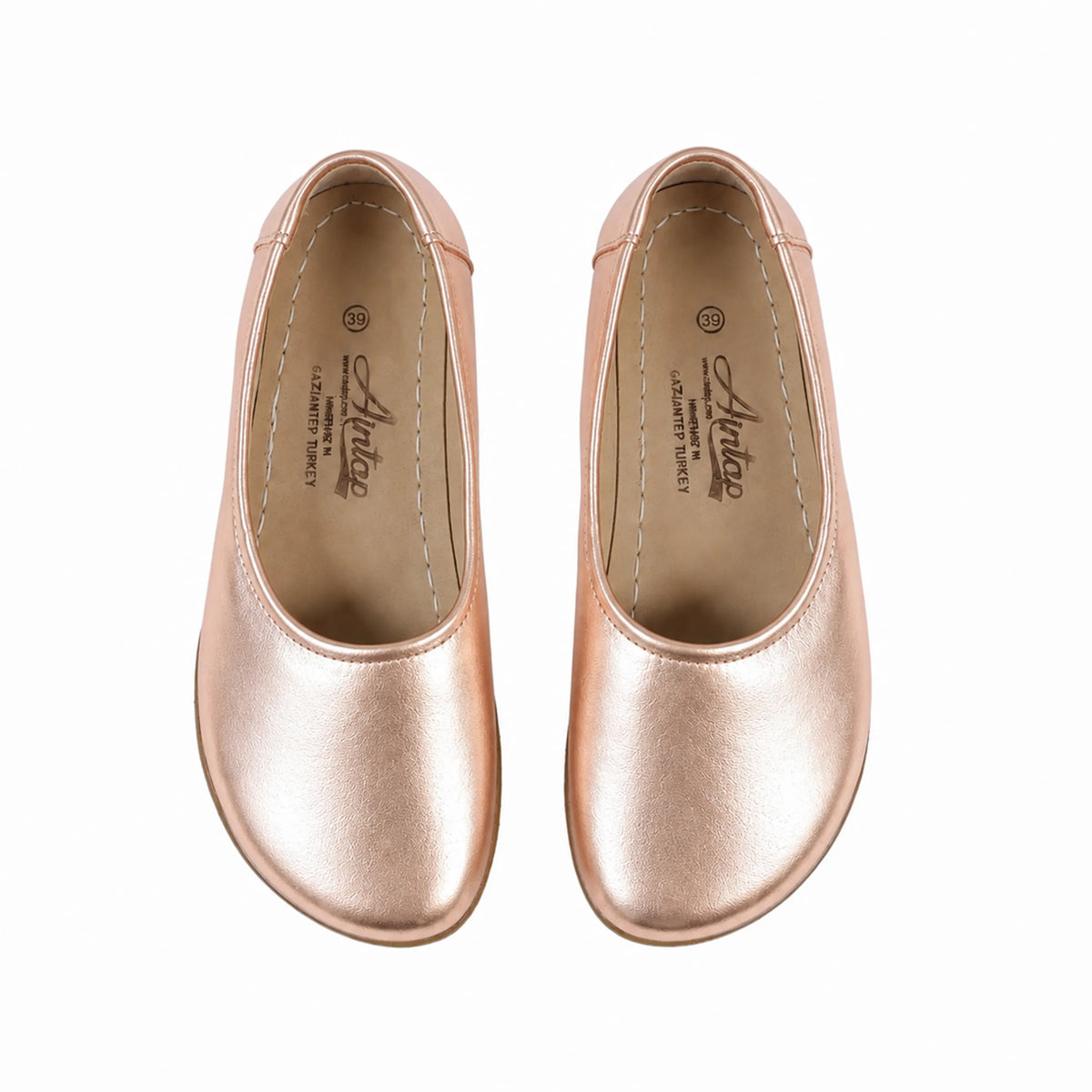 Bright Barefoot Ballet Shoes – Classic Sole — Leather Sole – Rose Gold