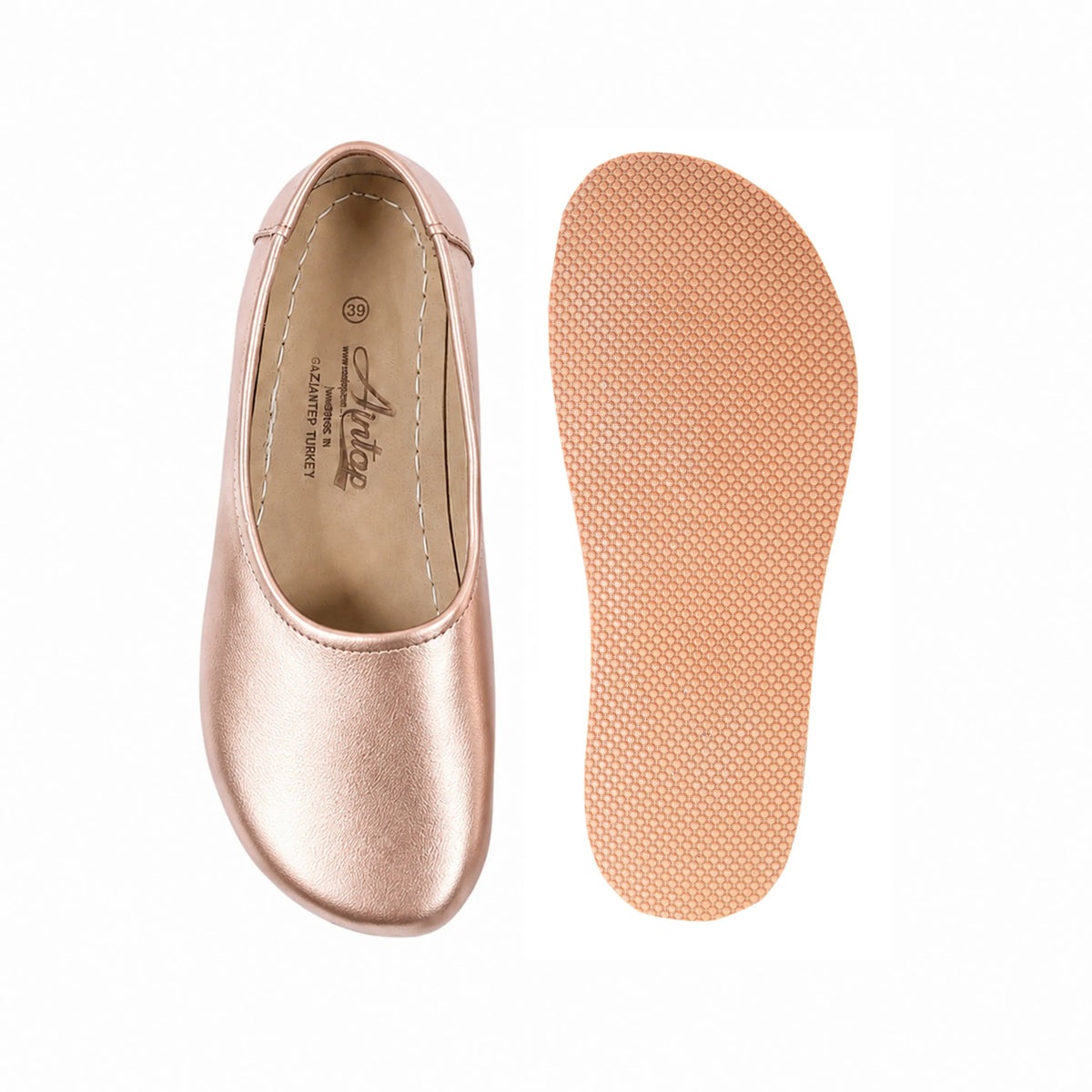Bright Barefoot Ballet Shoes – Rubber Sole - Rose Gold