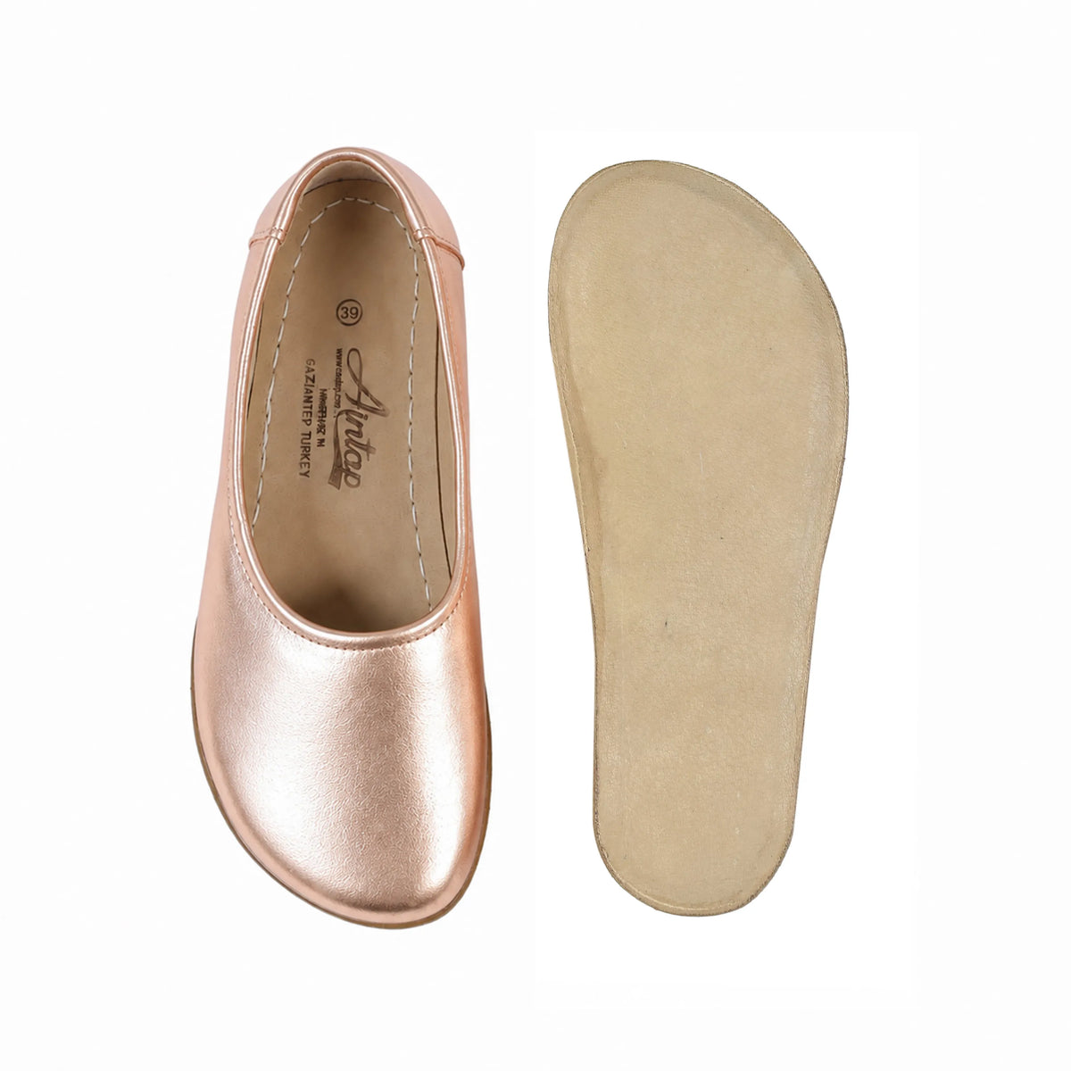 Bright Barefoot Ballet Shoes – Classic Sole — Leather Sole – Rose Gold
