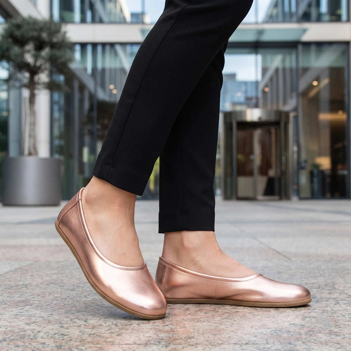 Bright Barefoot Ballet Shoes – Classic Sole — Leather Sole – Rose Gold