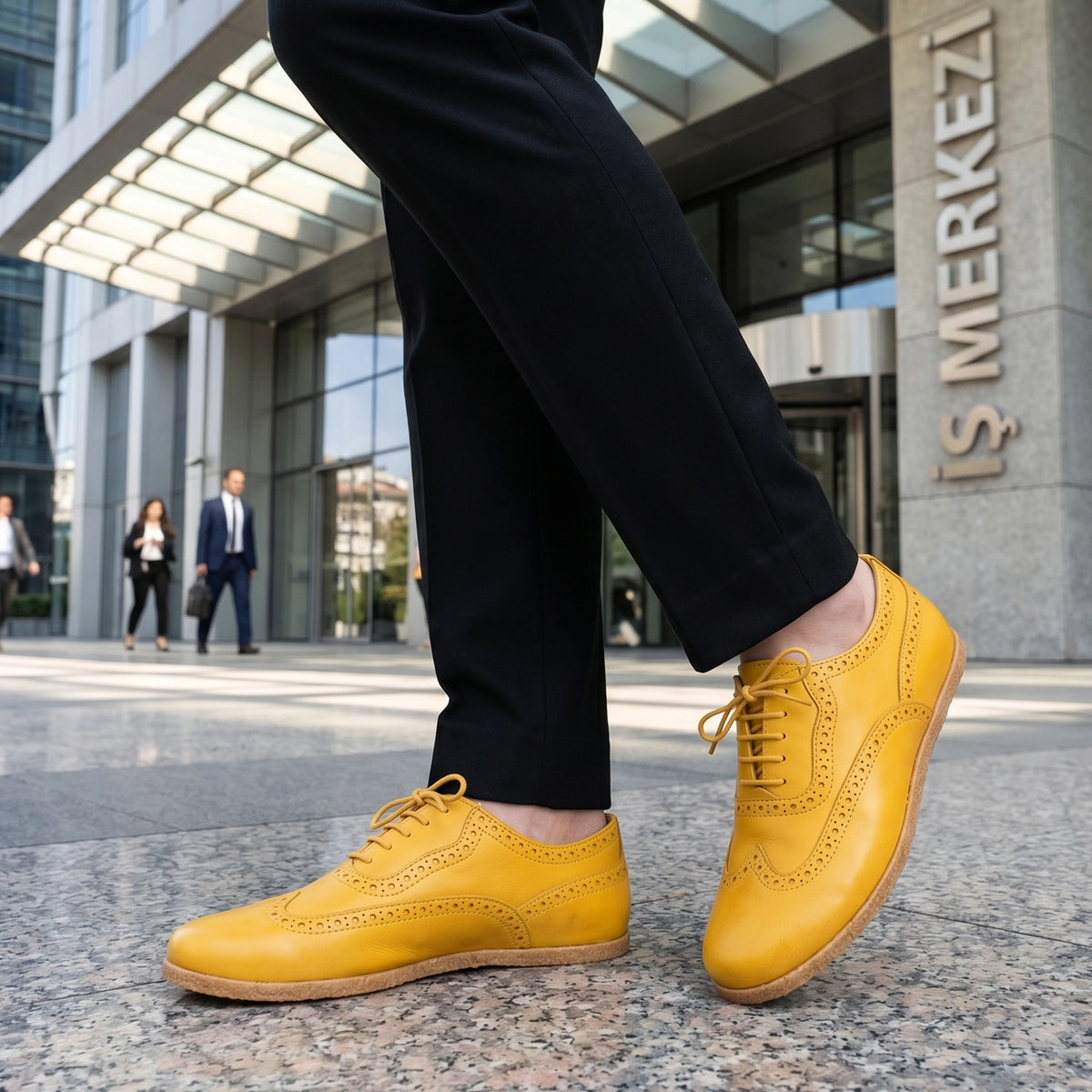 Smooth Barefoot Moccasin Shoes – Classic Sole — Leather Sole – Yellow