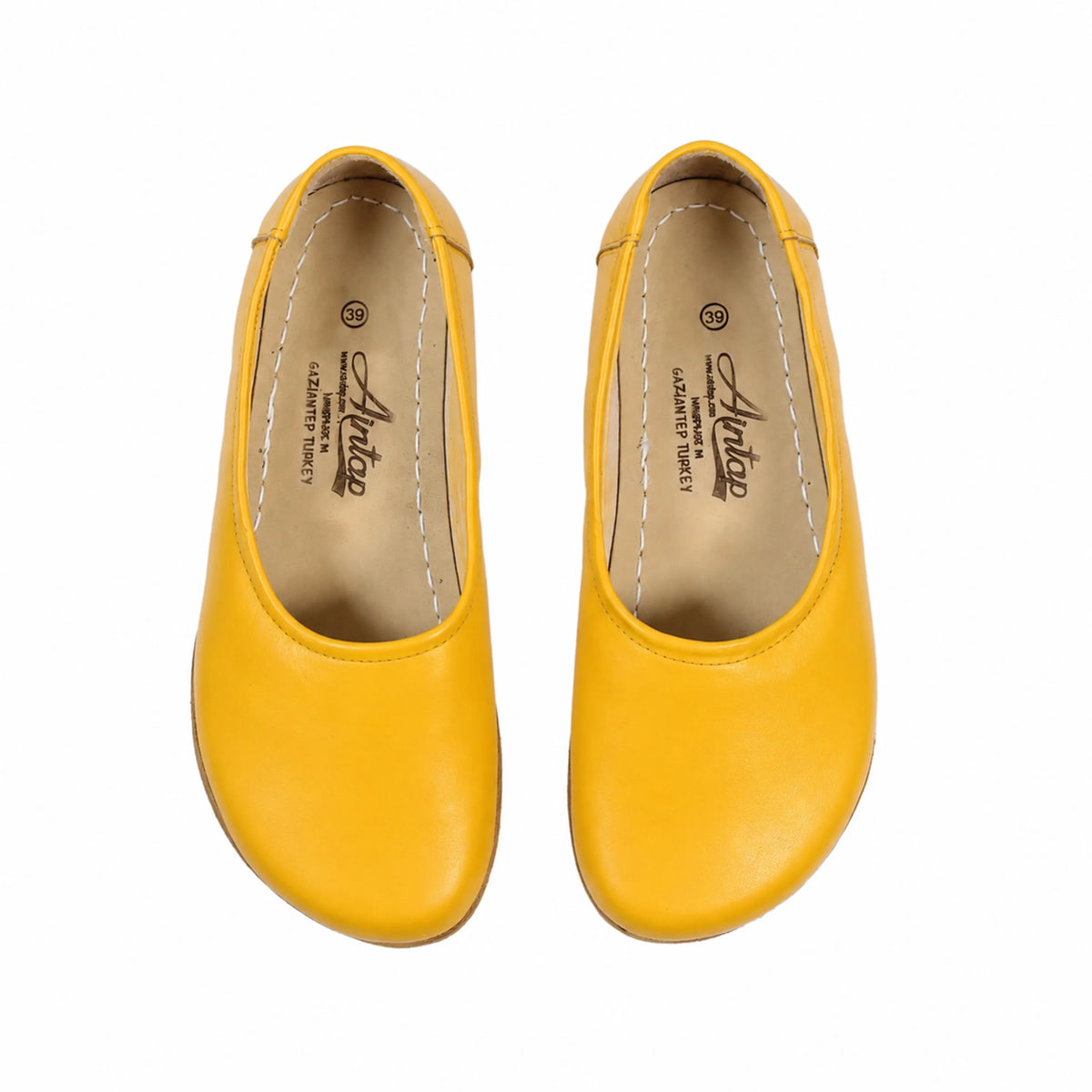 Smooth Barefoot Ballet Shoes – Classic Sole — Leather Sole – Yellow