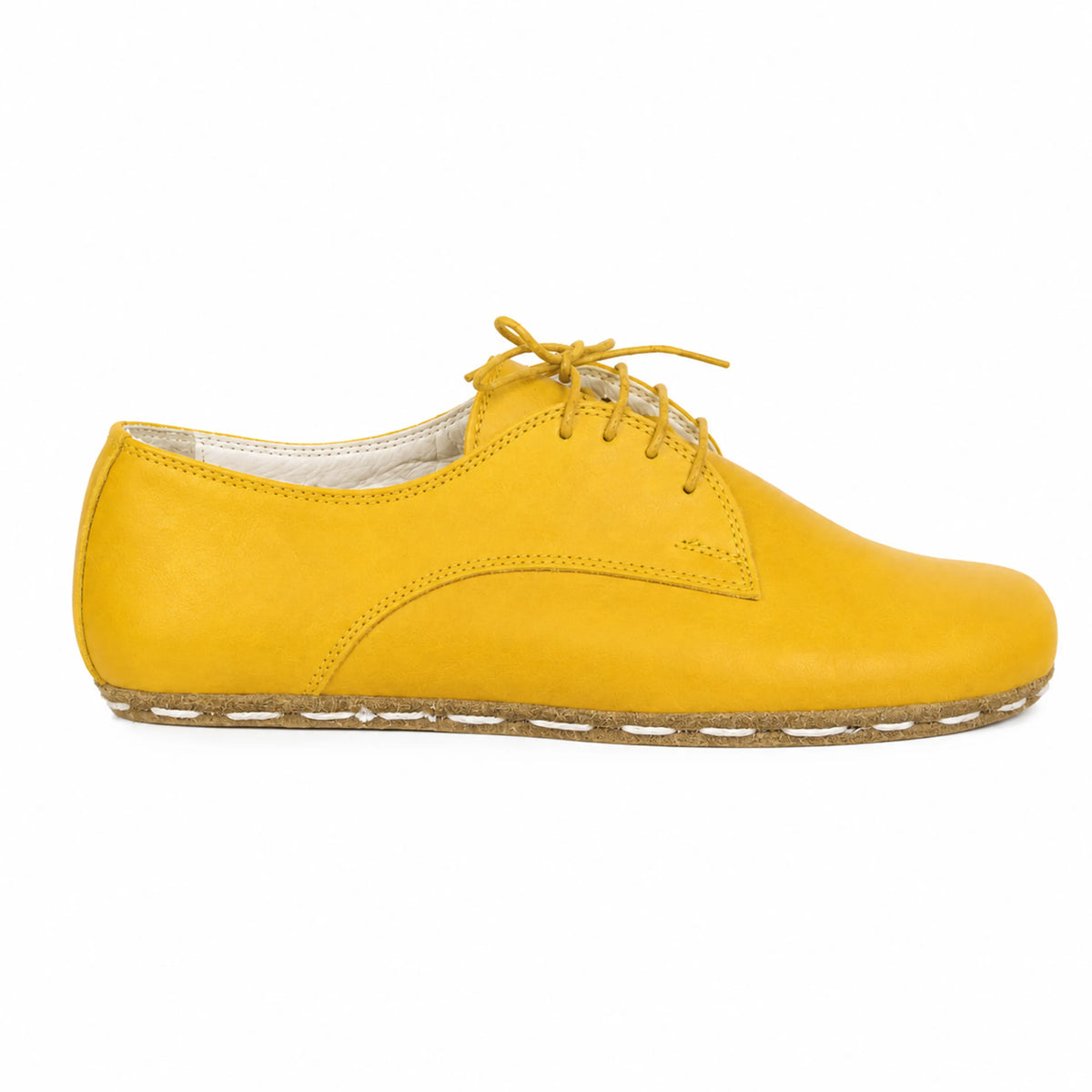 Smooth Barefoot Oxford Shoes — Leather Sole – Yellow
