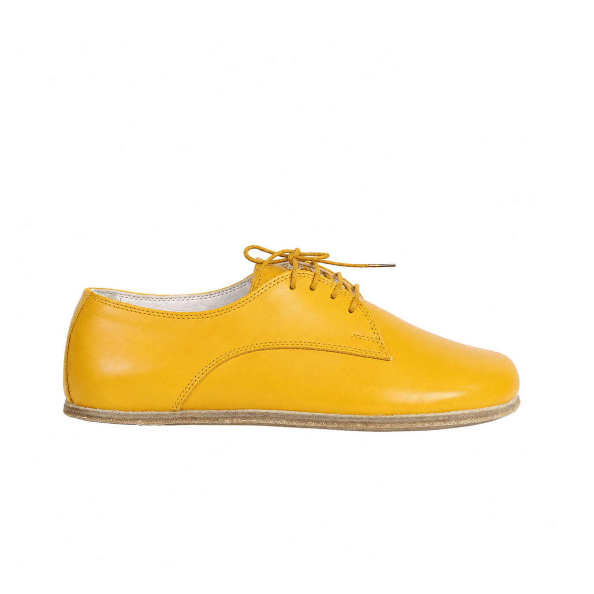Smooth Barefoot Oxford Shoes – Classic Sole — Leather Sole – Yellow