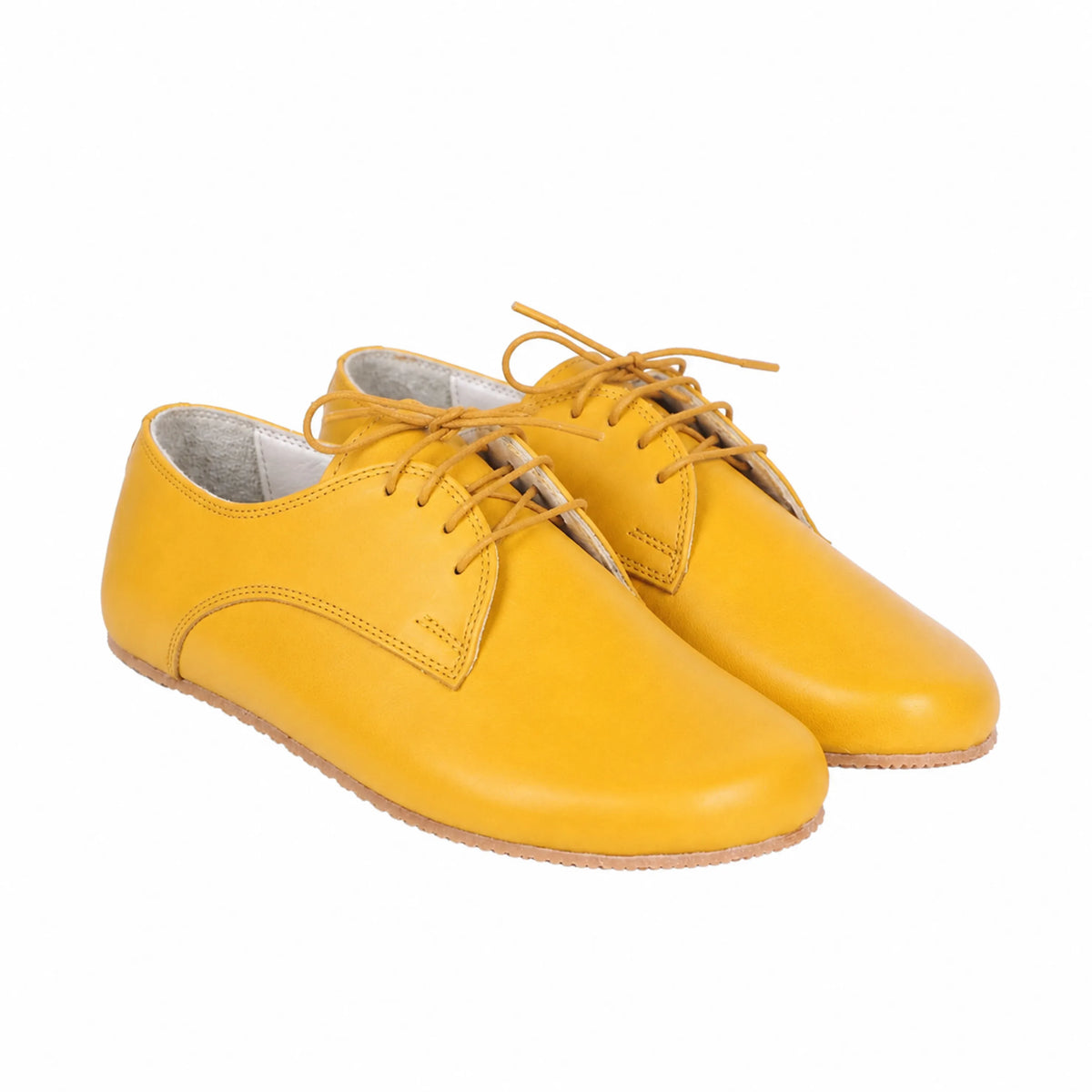 Smooth Barefoot Oxford Shoes – Rubber Sole – Yellow