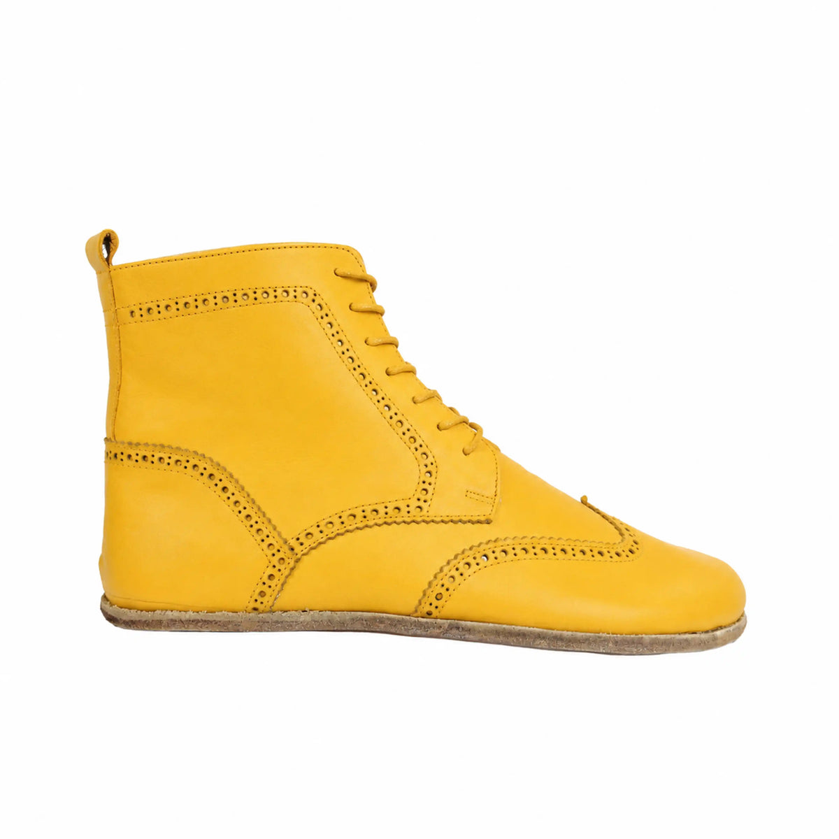 Smooth Barefoot Moccasin Boots Shoes – Classic Sole — Leather Sole – Yellow