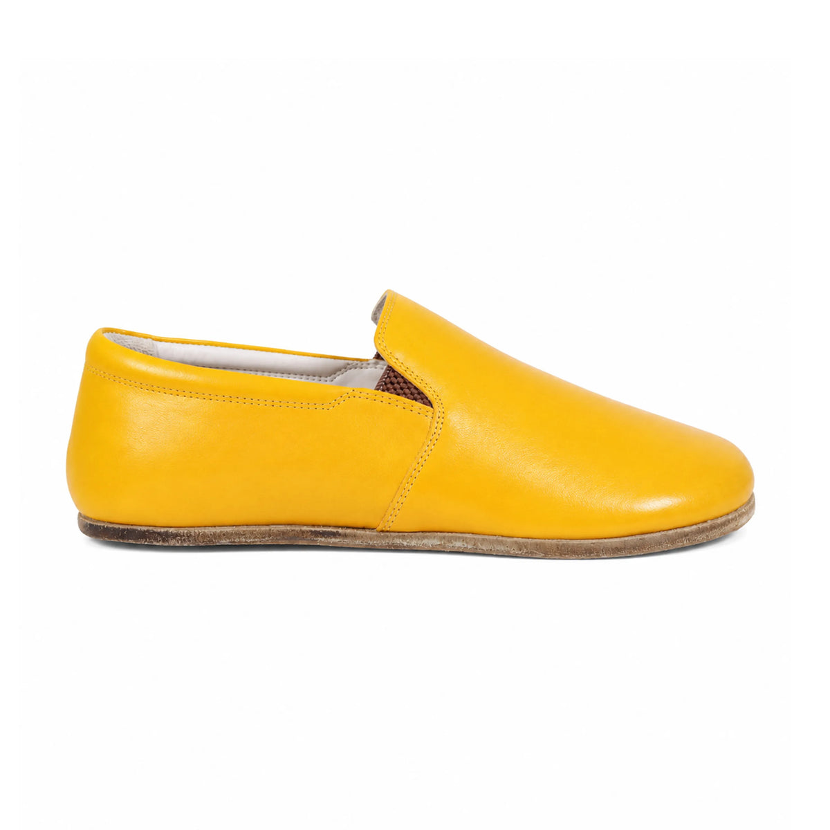 Smooth Barefoot Slip-On Shoes – Classic Sole — Leather Sole – Yellow