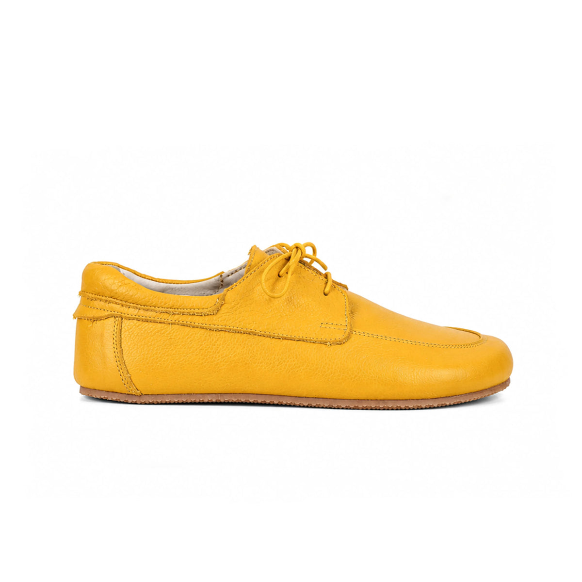 Smooth Barefoot Laces Penny Loafer Shoes – Rubber Sole – Yellow