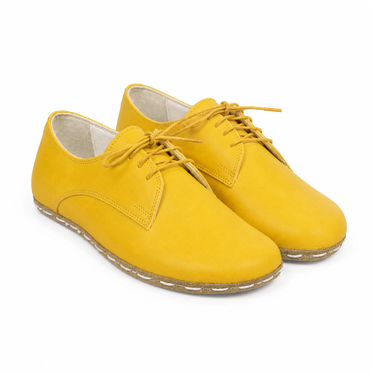 Smooth Barefoot Oxford Shoes — Leather Sole – Yellow