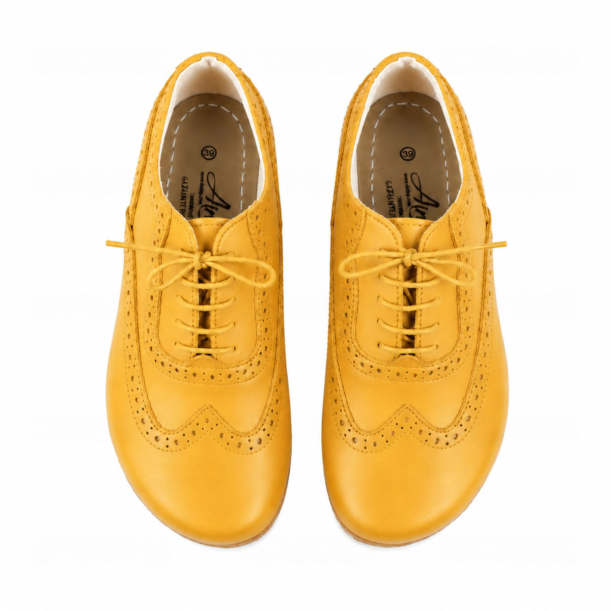 Smooth Barefoot Moccasin Shoes – Classic Sole — Leather Sole – Yellow