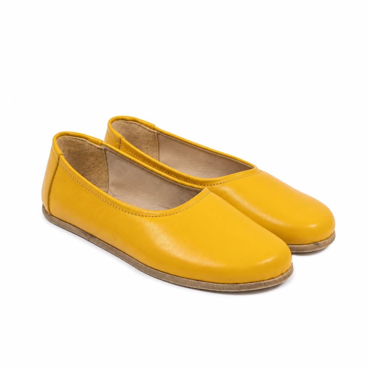 Smooth Barefoot Ballet Shoes – Classic Sole — Leather Sole – Yellow