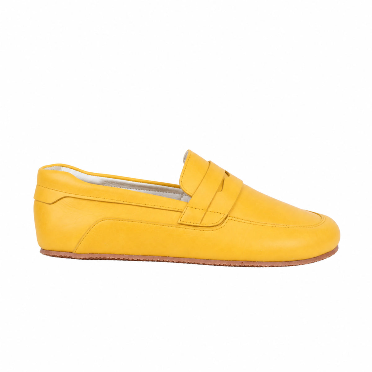 Smooth Barefoot Penny Loafer Shoes – Rubber Sole – Yellow