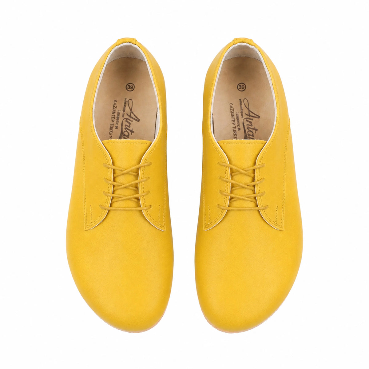 Smooth Barefoot Oxford Shoes — Leather Sole – Yellow