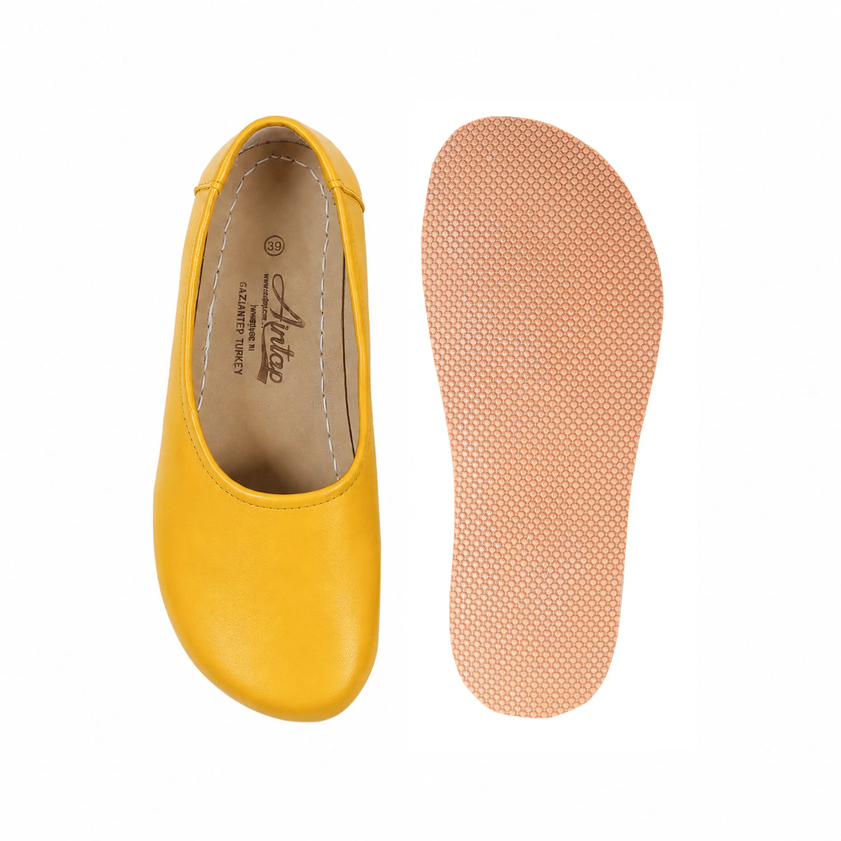 Smooth Barefoot Ballet Shoes – Rubber Sole – Yellow
