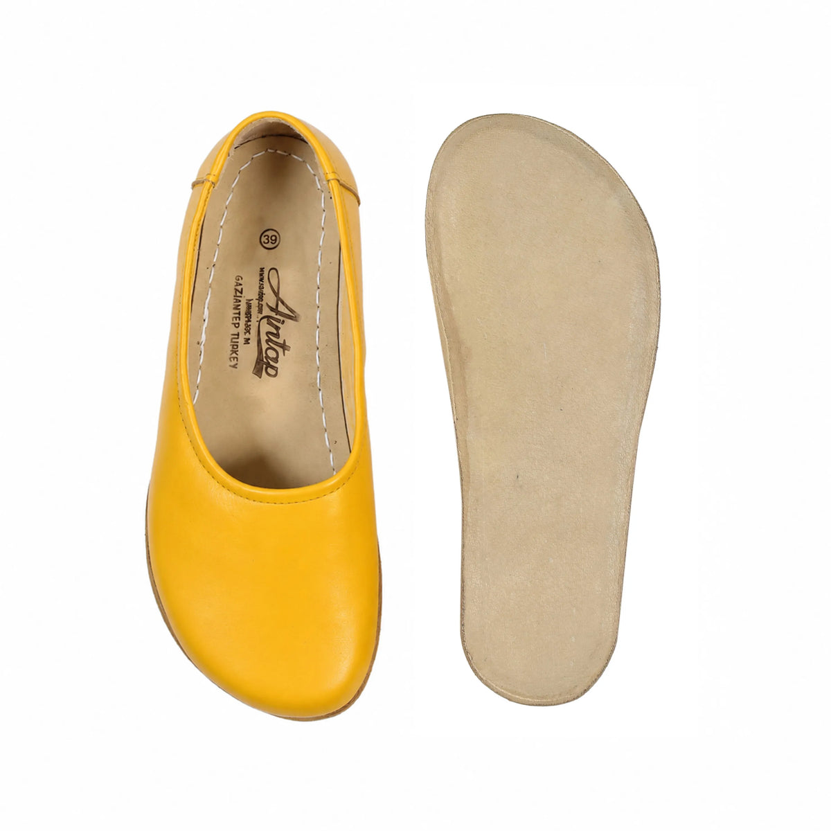 Smooth Barefoot Ballet Shoes – Classic Sole — Leather Sole – Yellow