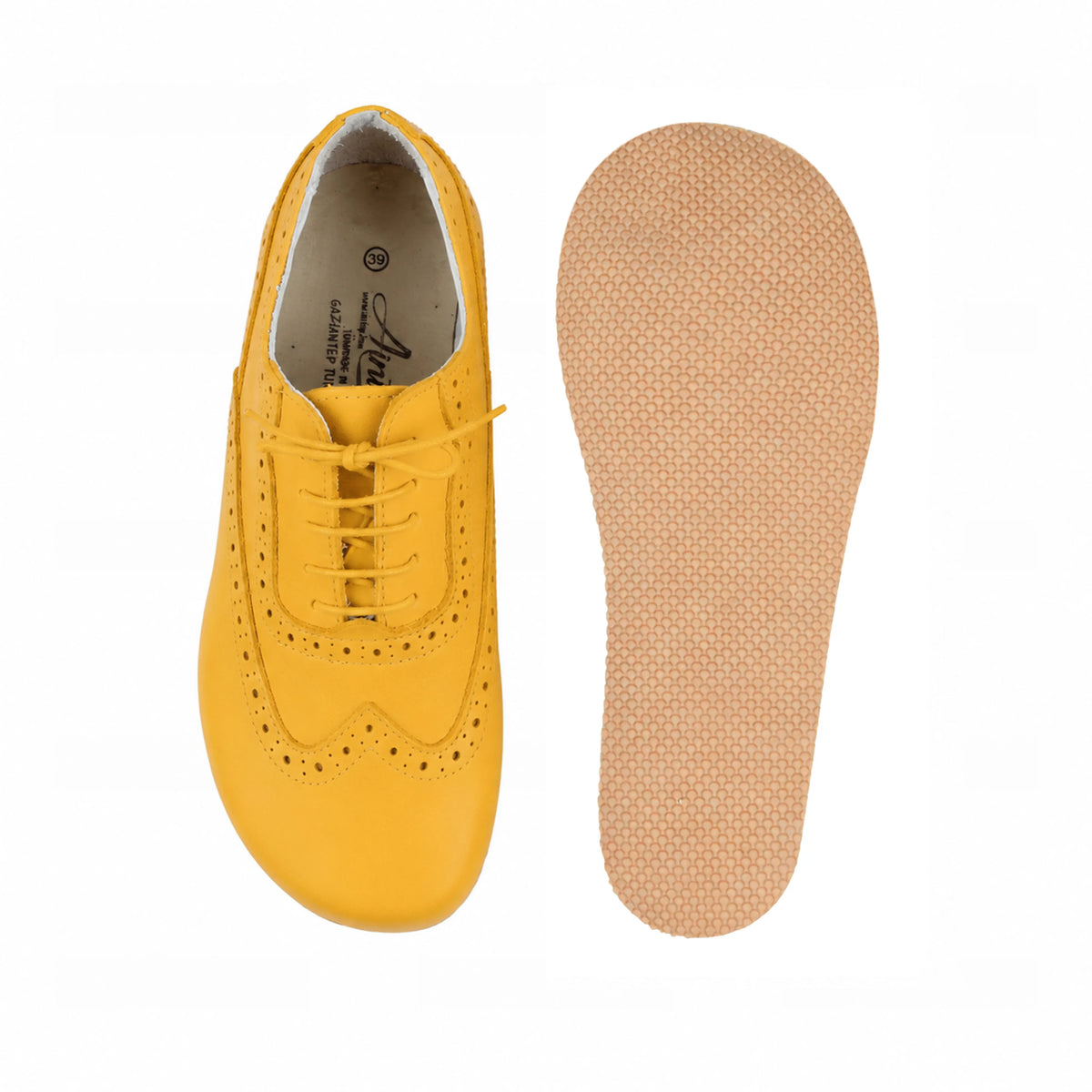 Smooth Barefoot Moccasin Shoes – Rubber Sole – Yellow
