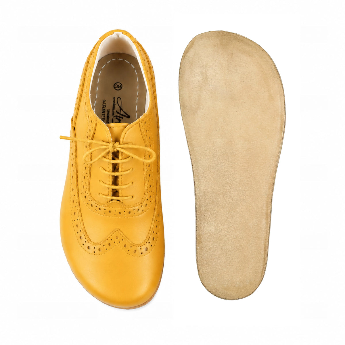 Smooth Barefoot Moccasin Shoes – Classic Sole — Leather Sole – Yellow