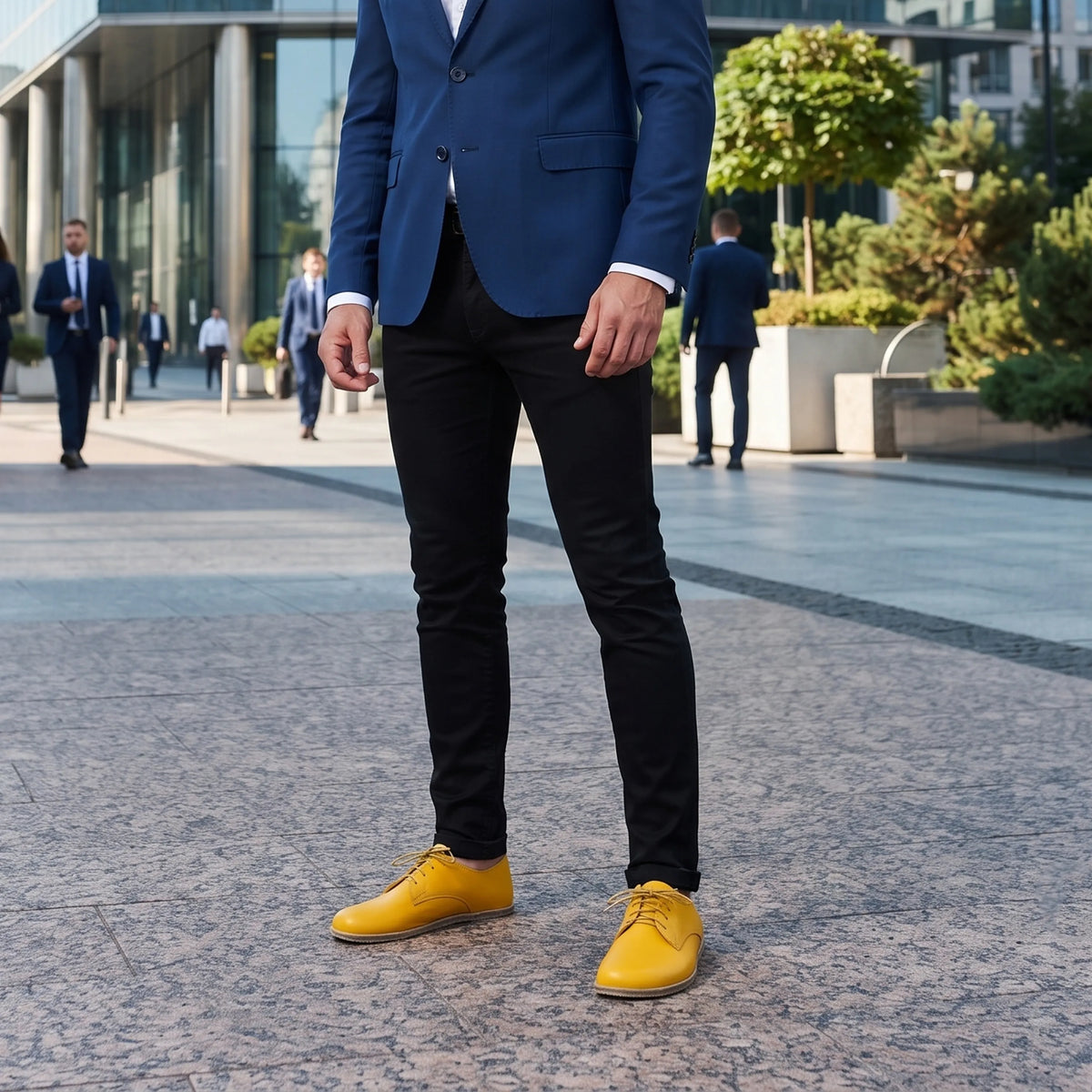 Smooth Barefoot Oxford Shoes — Leather Sole – Yellow