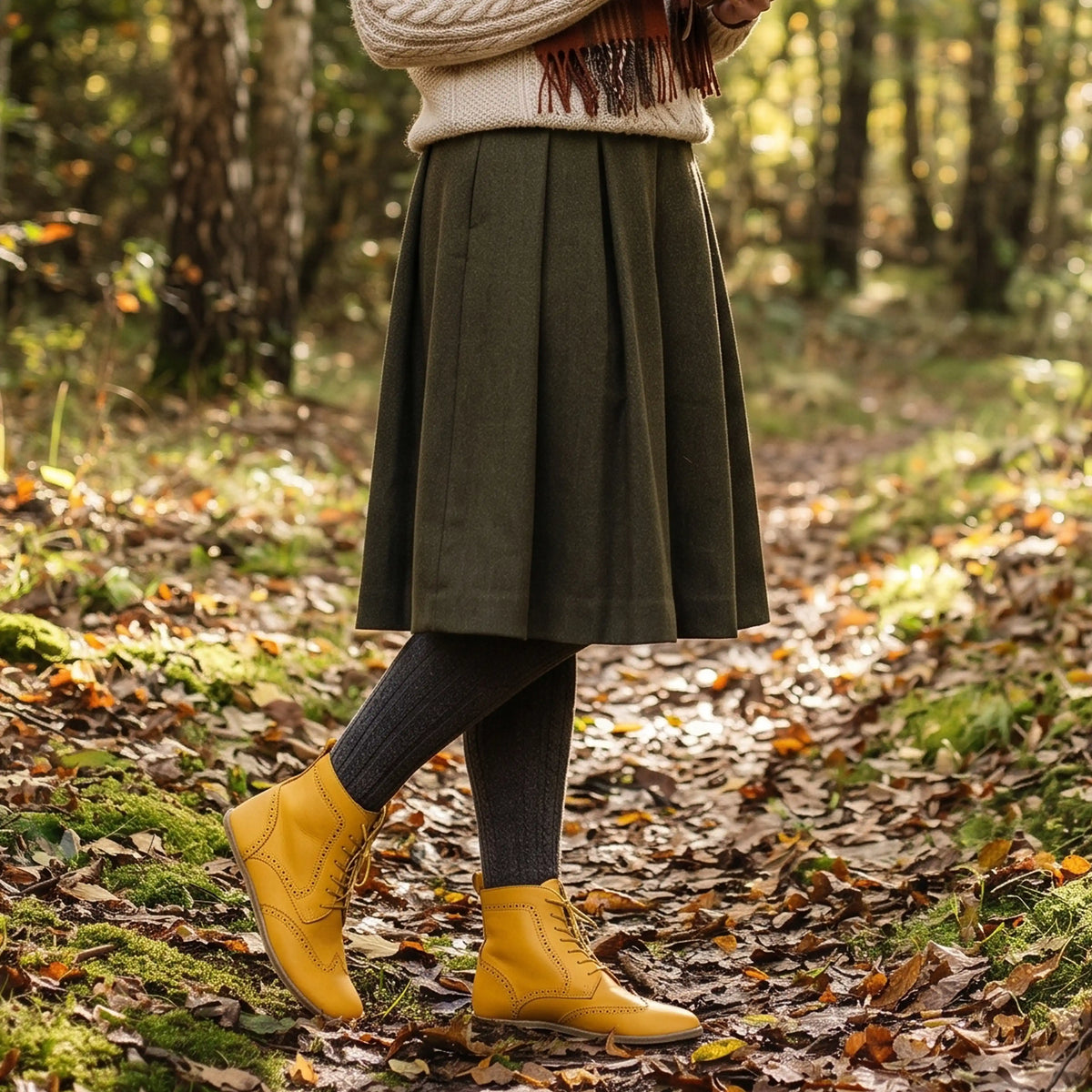 Smooth Barefoot Moccasin Boots Shoes – Classic Sole — Leather Sole – Yellow