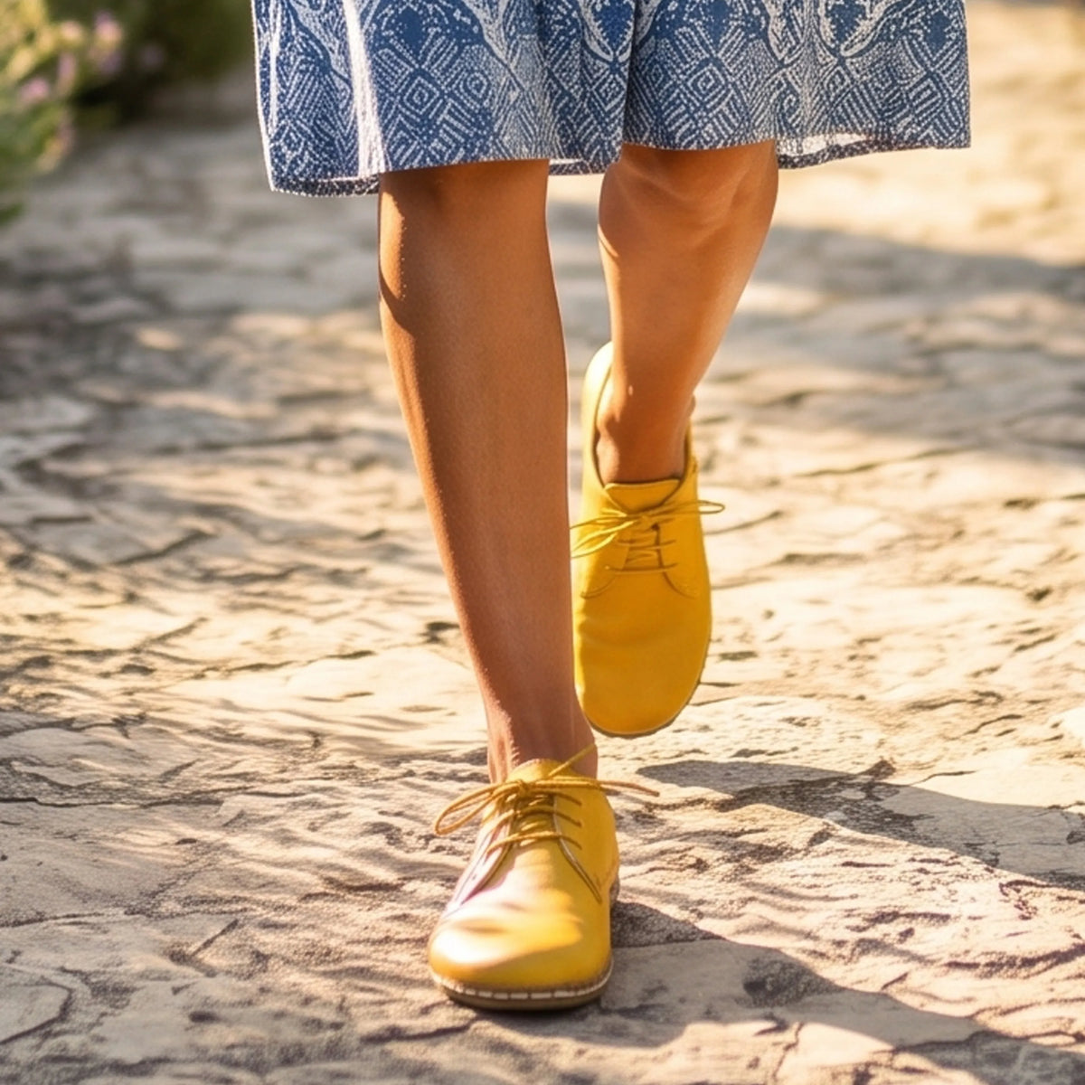 Smooth Barefoot Oxford Shoes — Leather Sole – Yellow