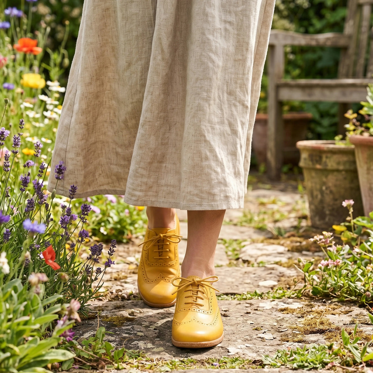 Smooth Barefoot Moccasin Shoes – Classic Sole — Leather Sole – Yellow