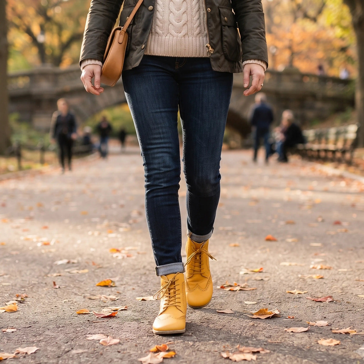 Smooth Barefoot Moccasin Boots Shoes – Classic Sole — Leather Sole – Yellow