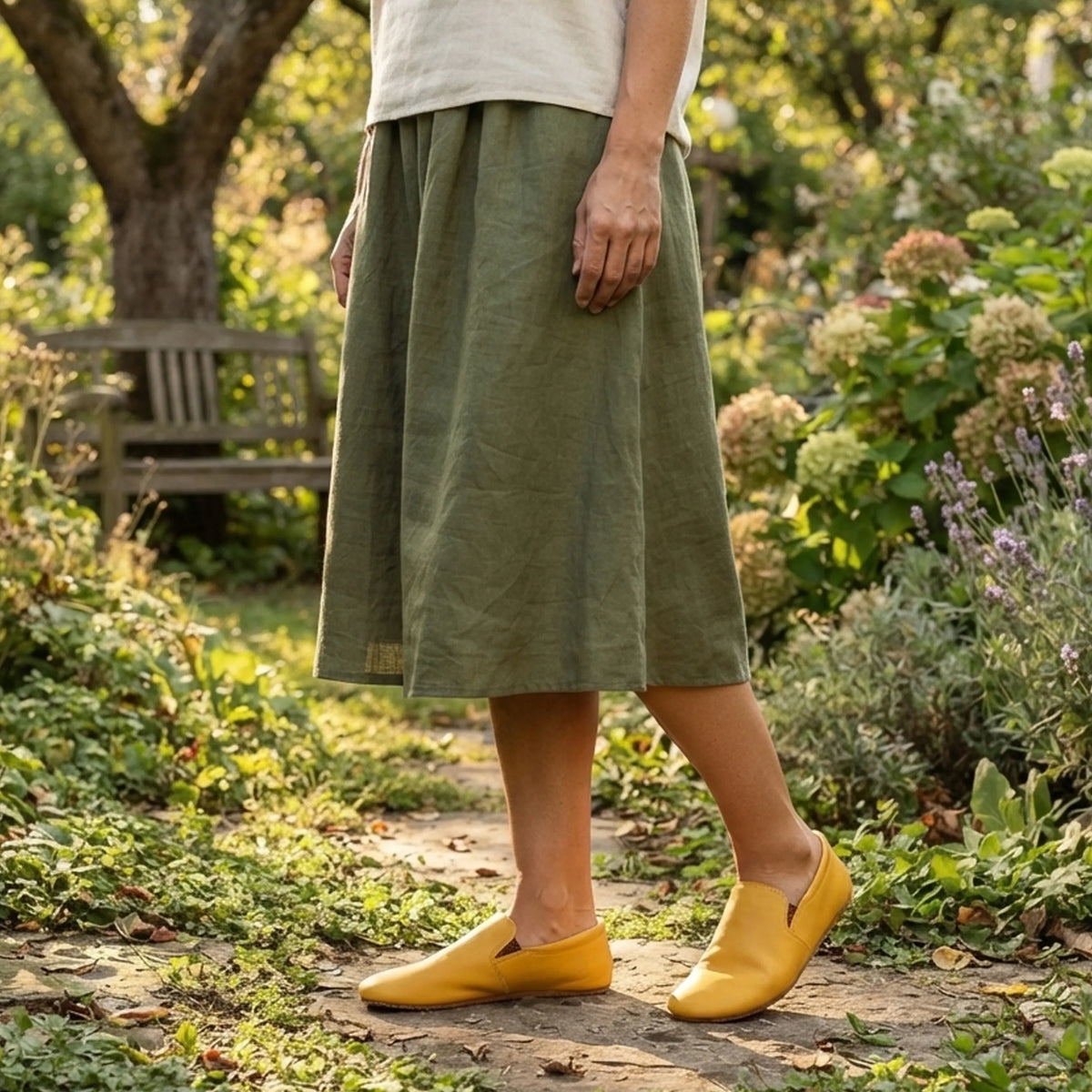Smooth Barefoot Slip-On Shoes – Rubber Sole – Yellow