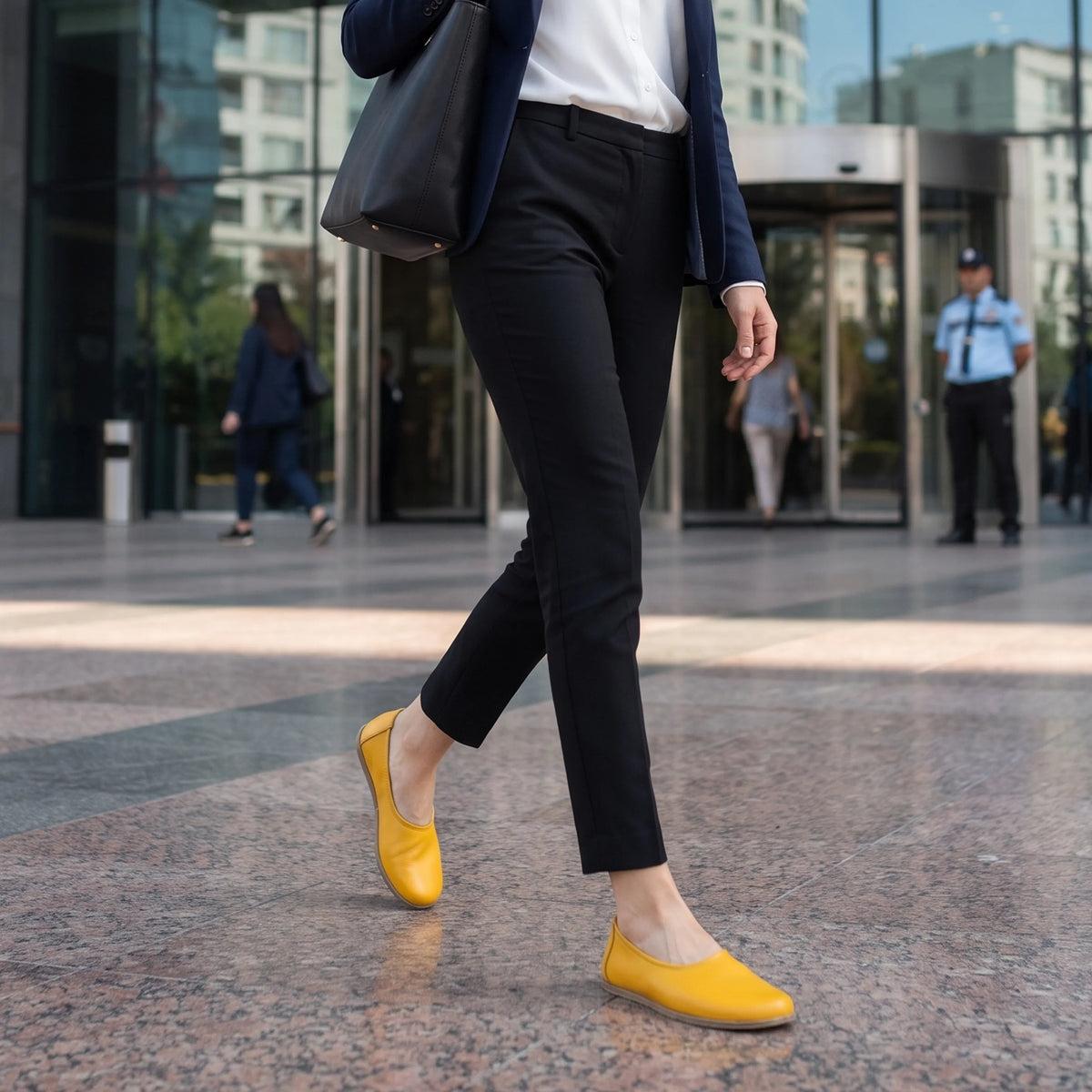 Smooth Barefoot Ballet Shoes – Classic Sole — Leather Sole – Yellow