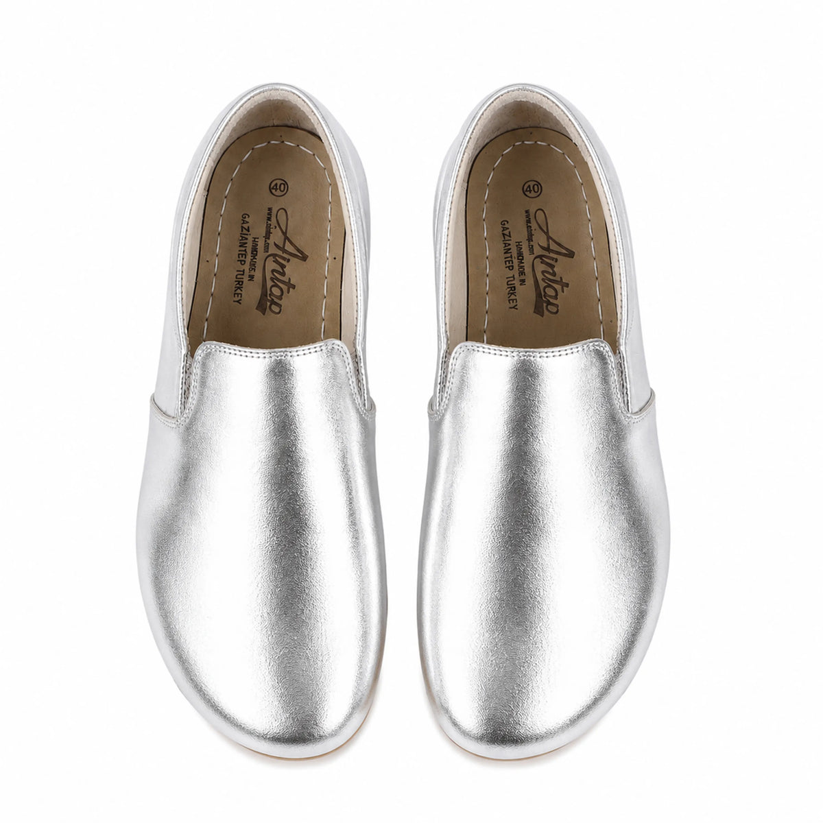 Bright Barefoot Slip-On Shoes – Rubber Sole – Silver