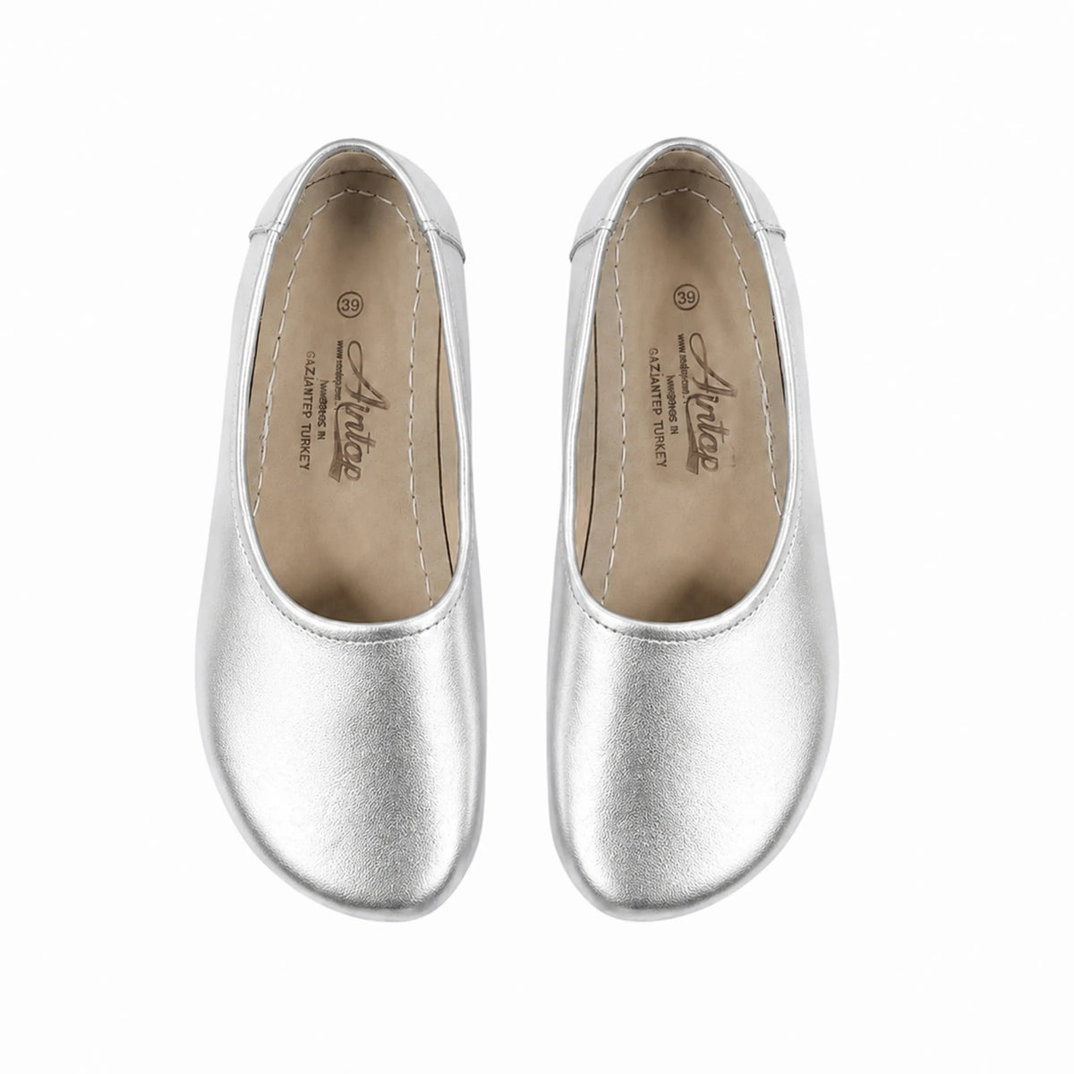 Bright Barefoot Ballet Shoes – Rubber Sole - Silver