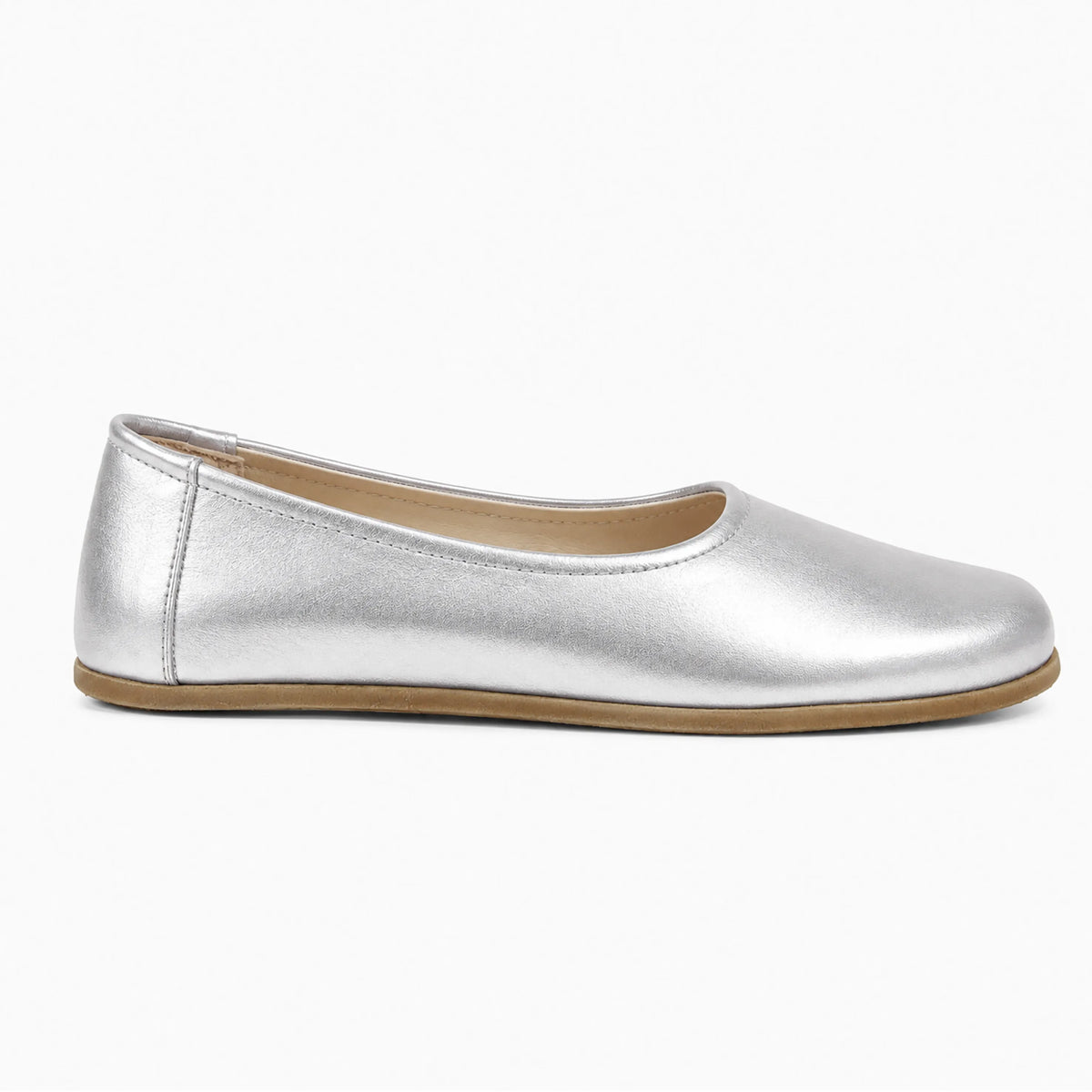 Bright Barefoot Ballet Shoes – Classic Sole — Leather Sole – Silver