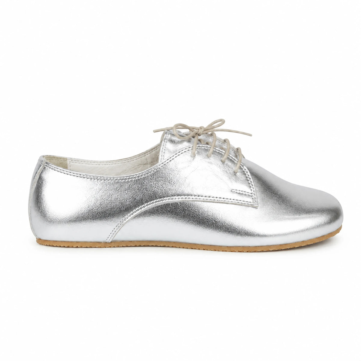Bright Barefoot Oxford Shoes – Rubber Sole – Silver