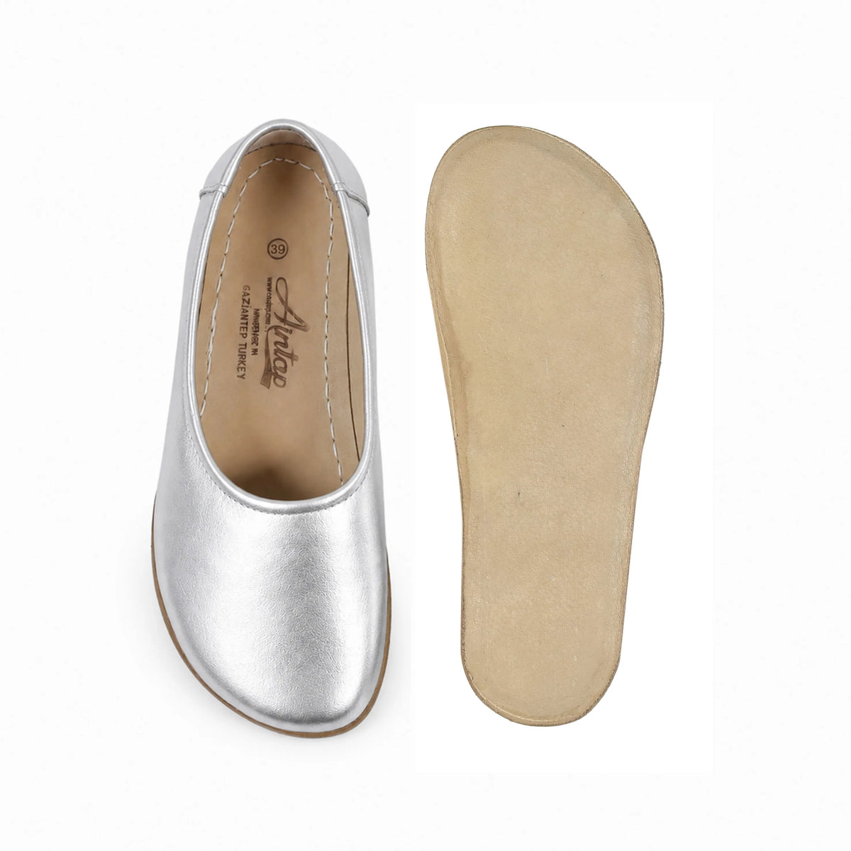 Bright Barefoot Ballet Shoes – Classic Sole — Leather Sole – Silver