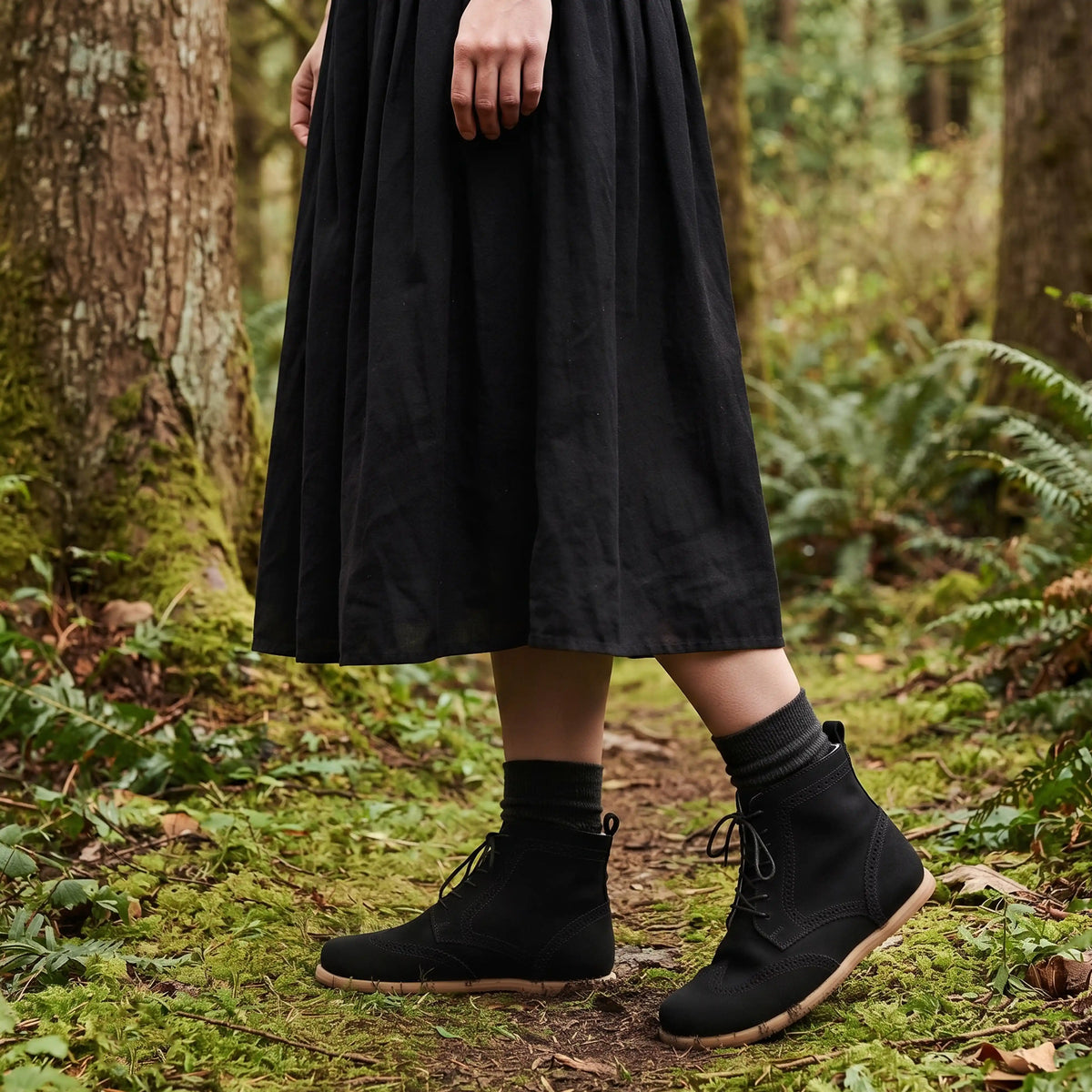 Nubuck Barefoot Moccasin Boots Shoes – Eva Outsole – Black