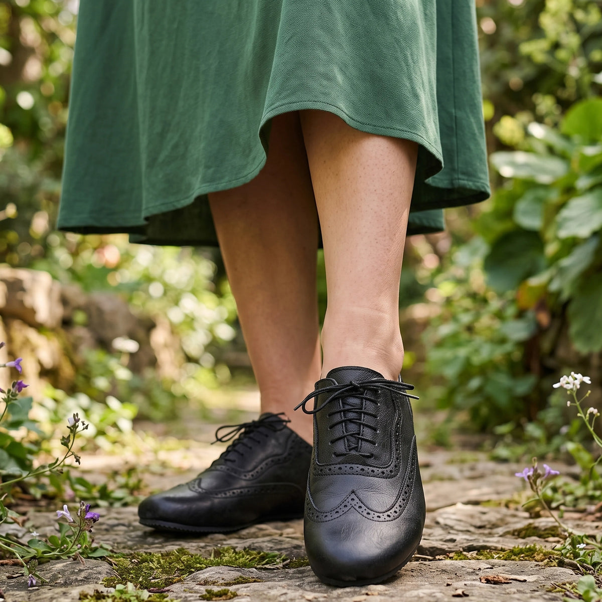 Smooth Barefoot Moccasin Shoes – Rubber Sole – Black